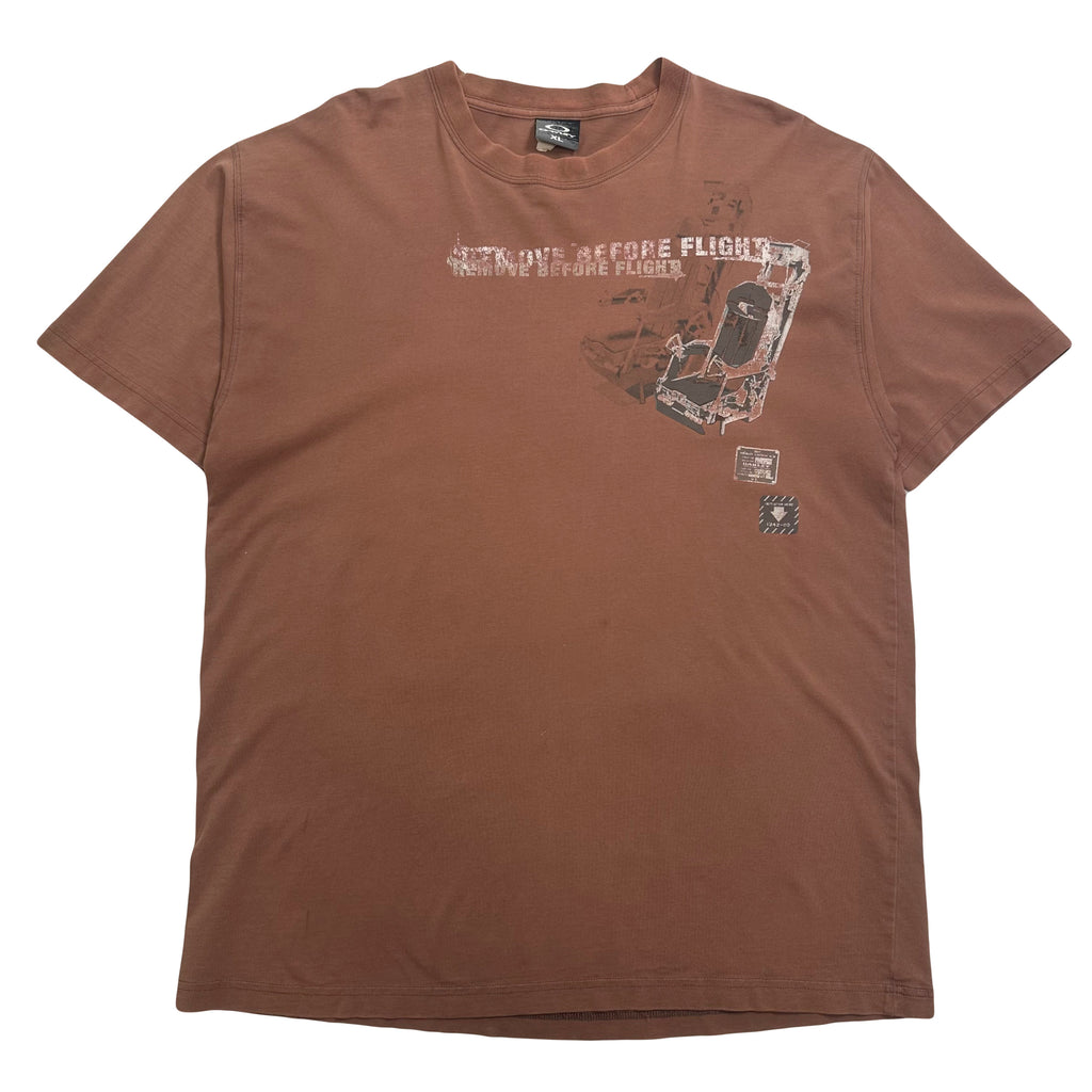 Vintage Oakley Remove Before Flight Graphic Tee XL