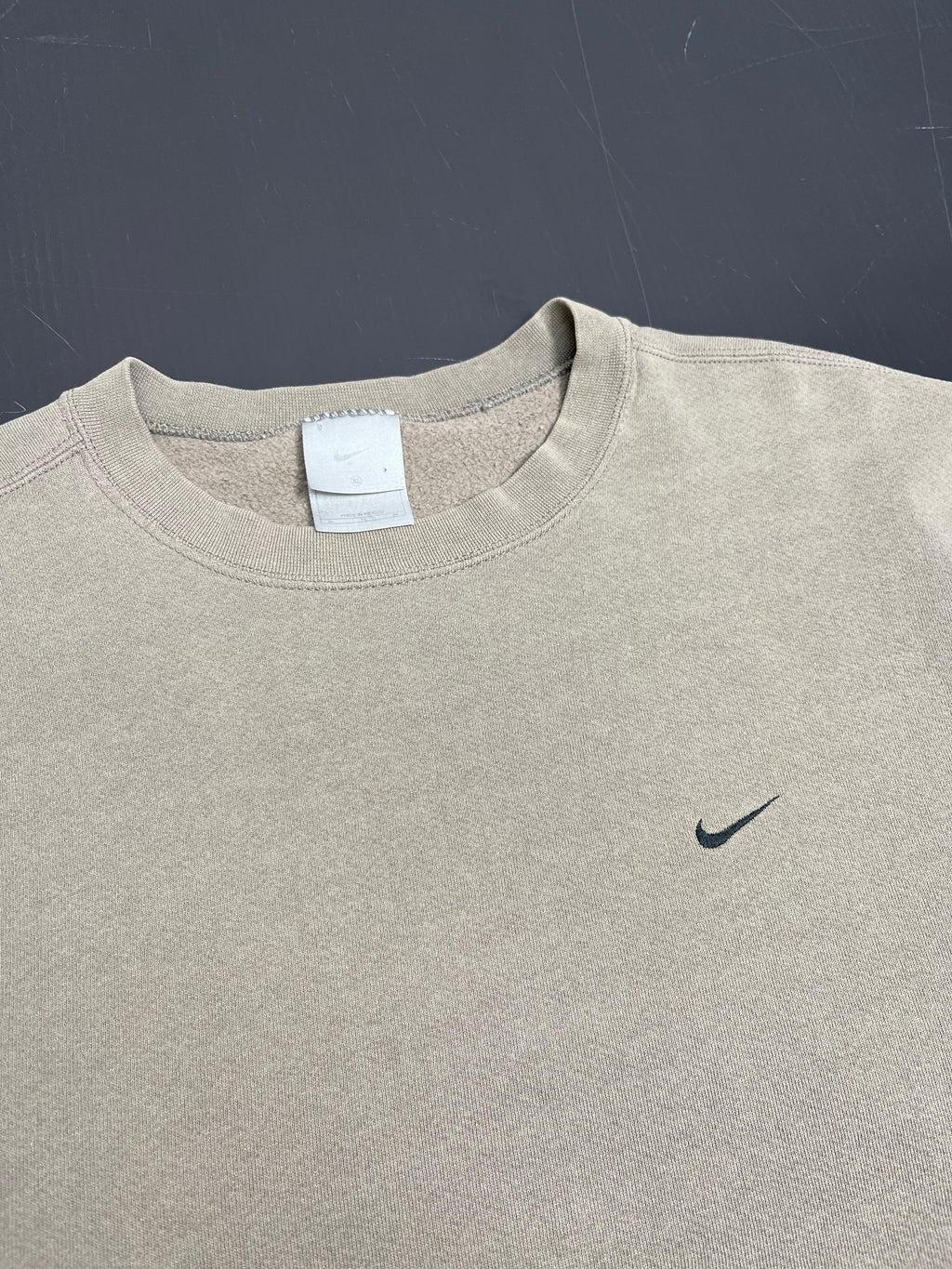 Y2K Nike Washed Brown Swoosh Crewneck XL