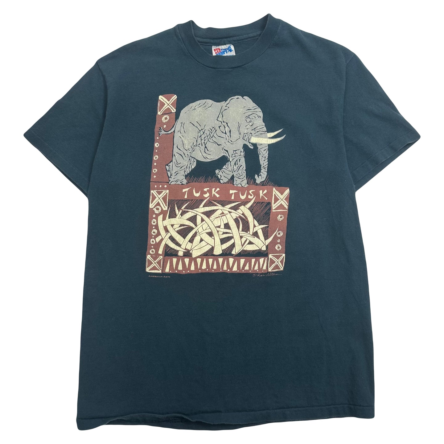 Vintage Ann Altman Elephant Art Tee M