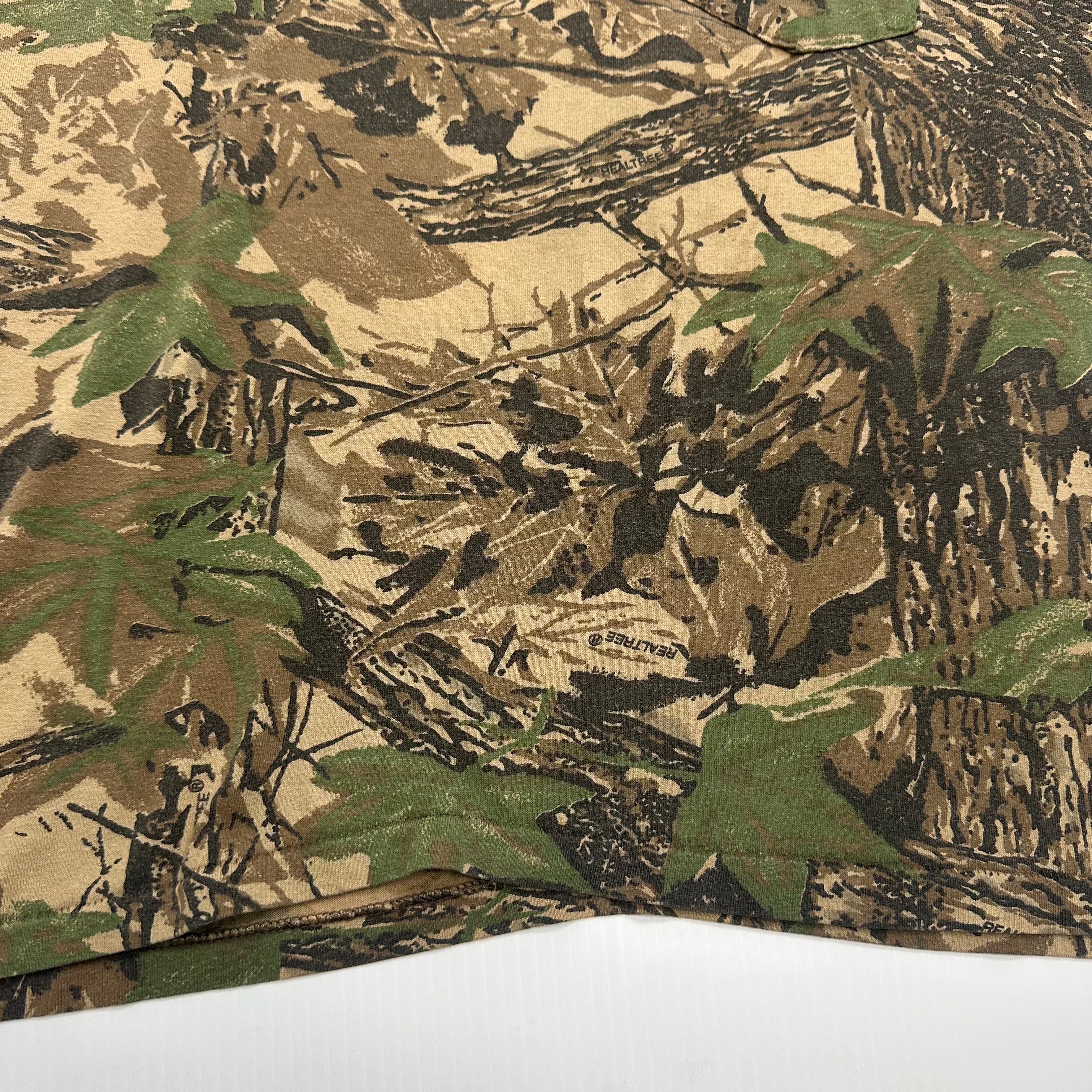 Vintage Woodland Camo Real Tree Ringer Tee XL