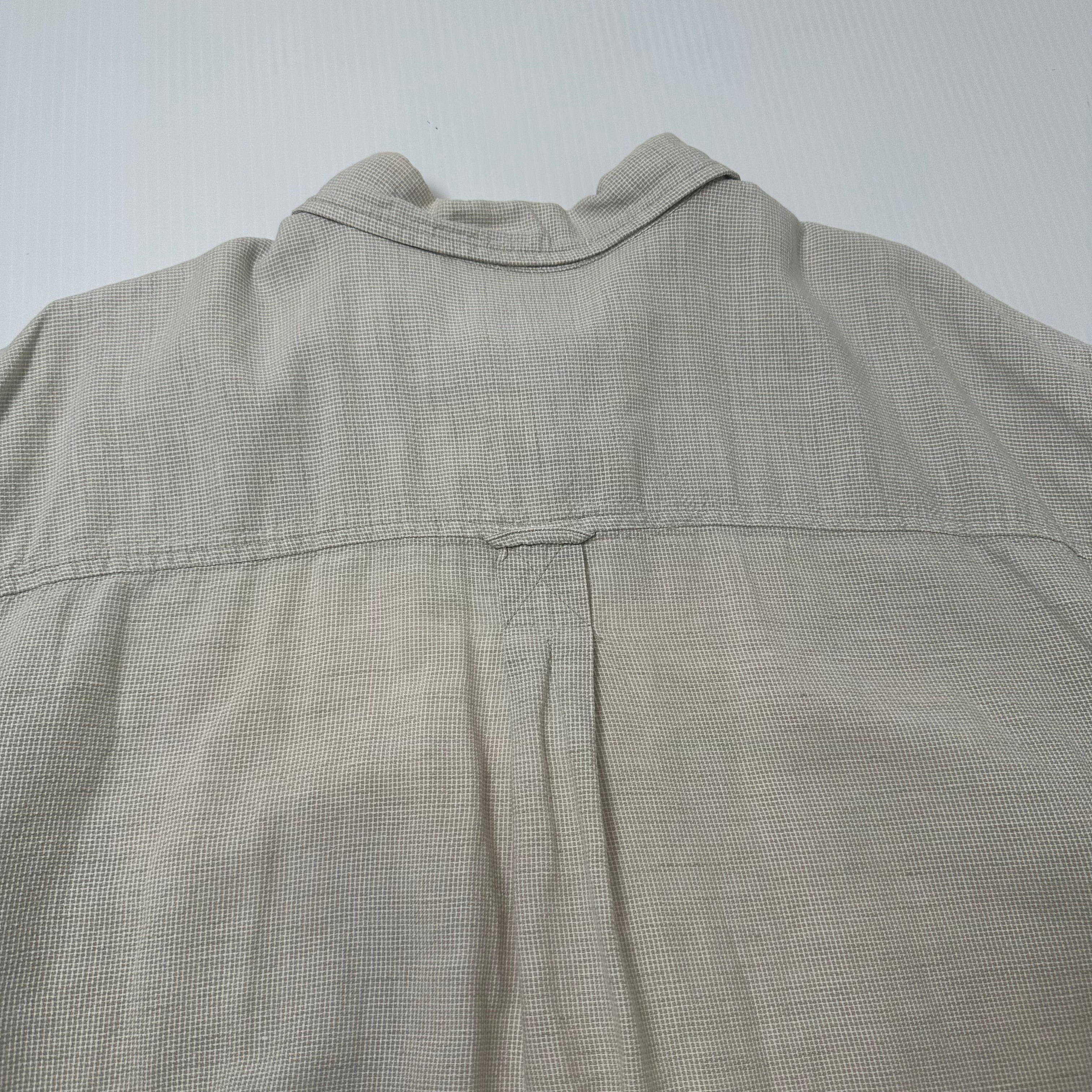 CRB Khakis Linen Blend Short Sleeve Button Up Shirt XLT