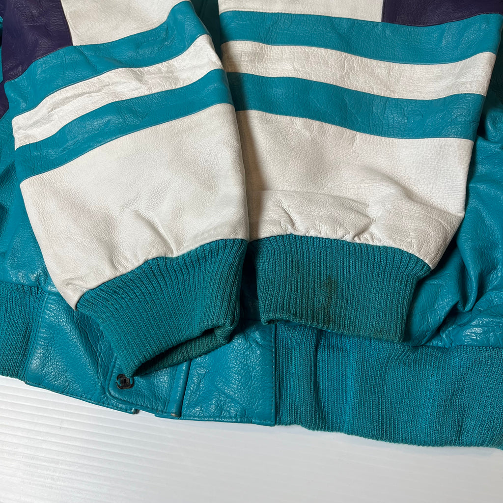 Vintage Fans Choice Charlotte Hornets Leather Jacket XL