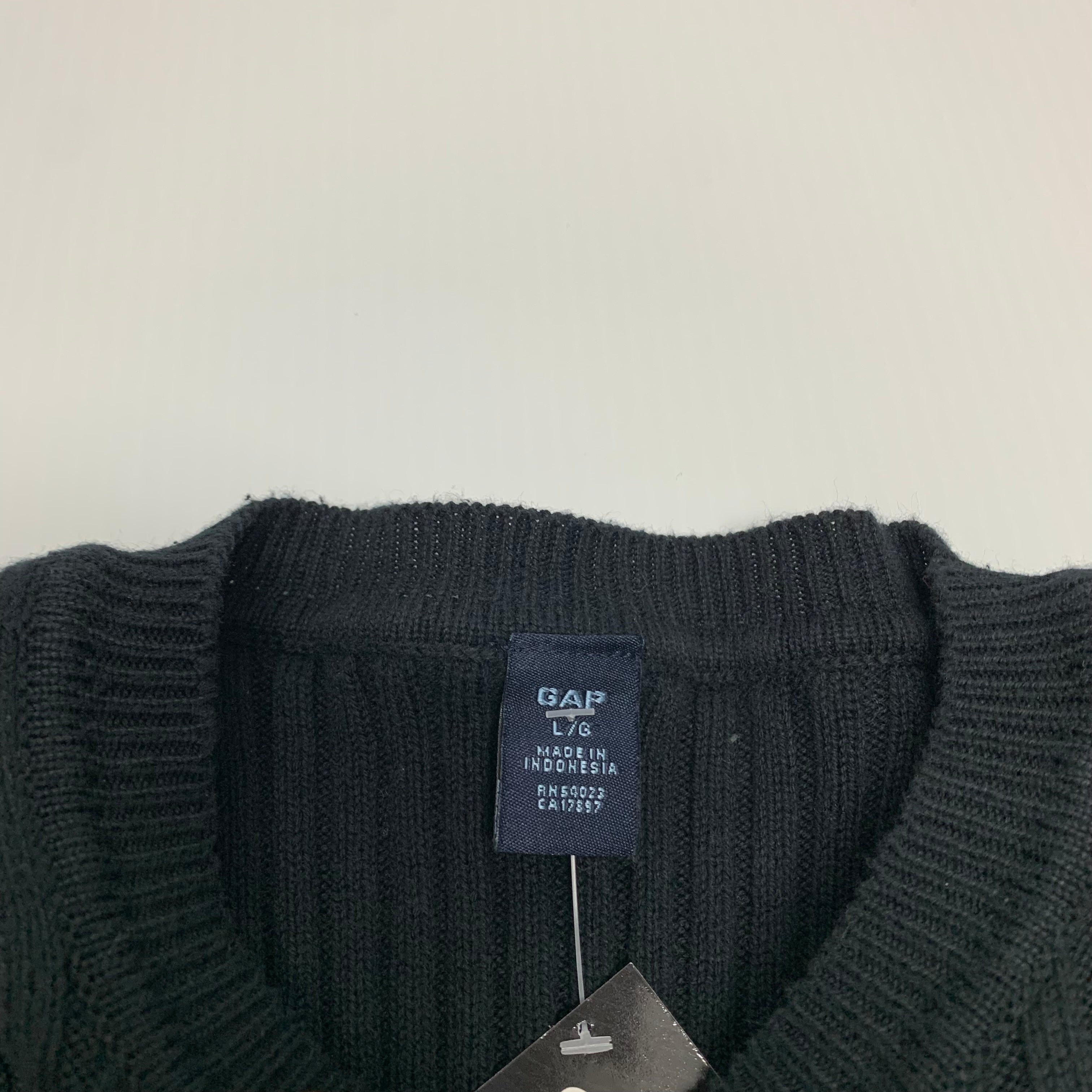 Y2K GAP Black Ribbed Sweater L