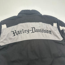 Load image into Gallery viewer, Harley Davidson Text Logo Short Sleeve Button Up Shirt XL
