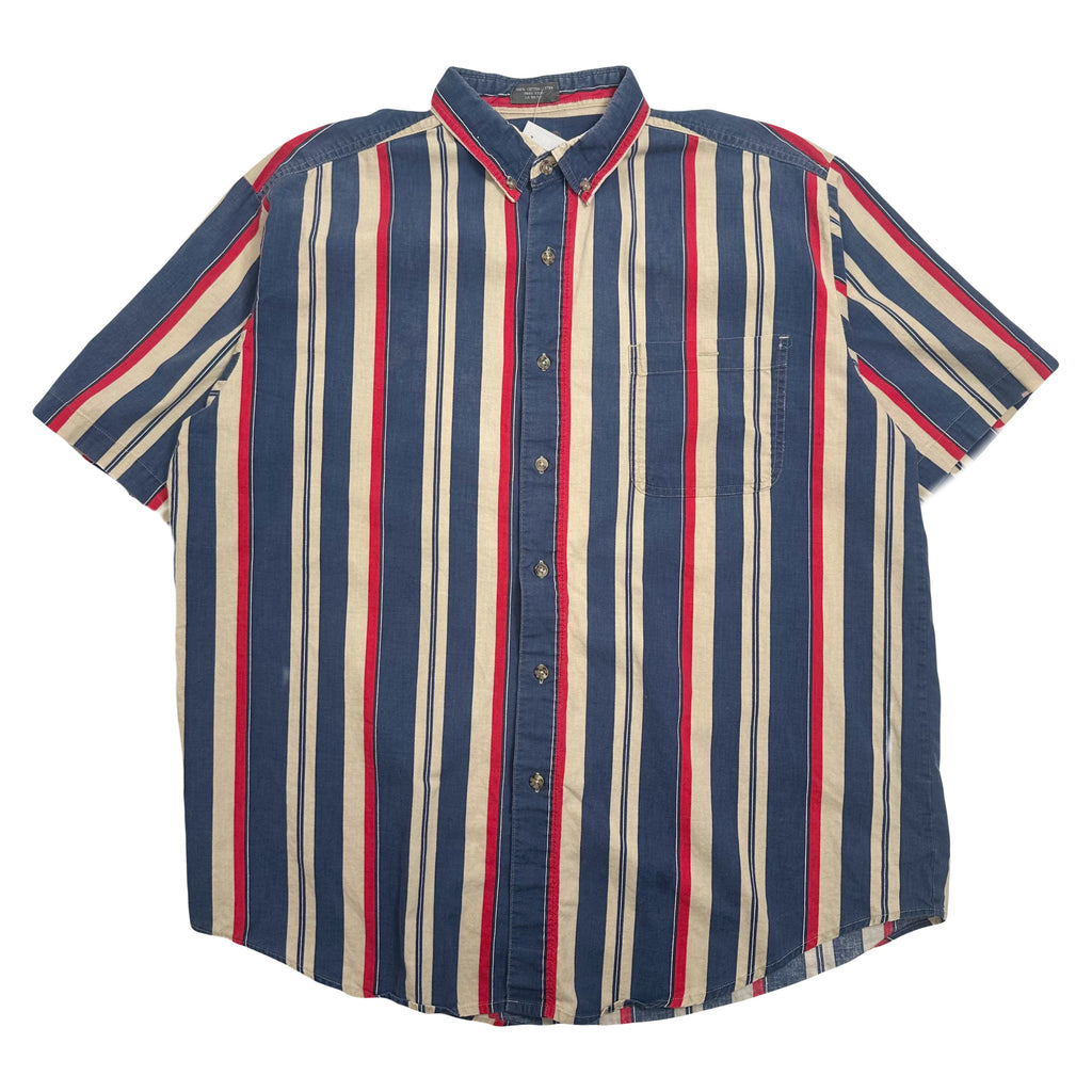 Vintage Riley Striped Short Sleeve Button Up Shirt L