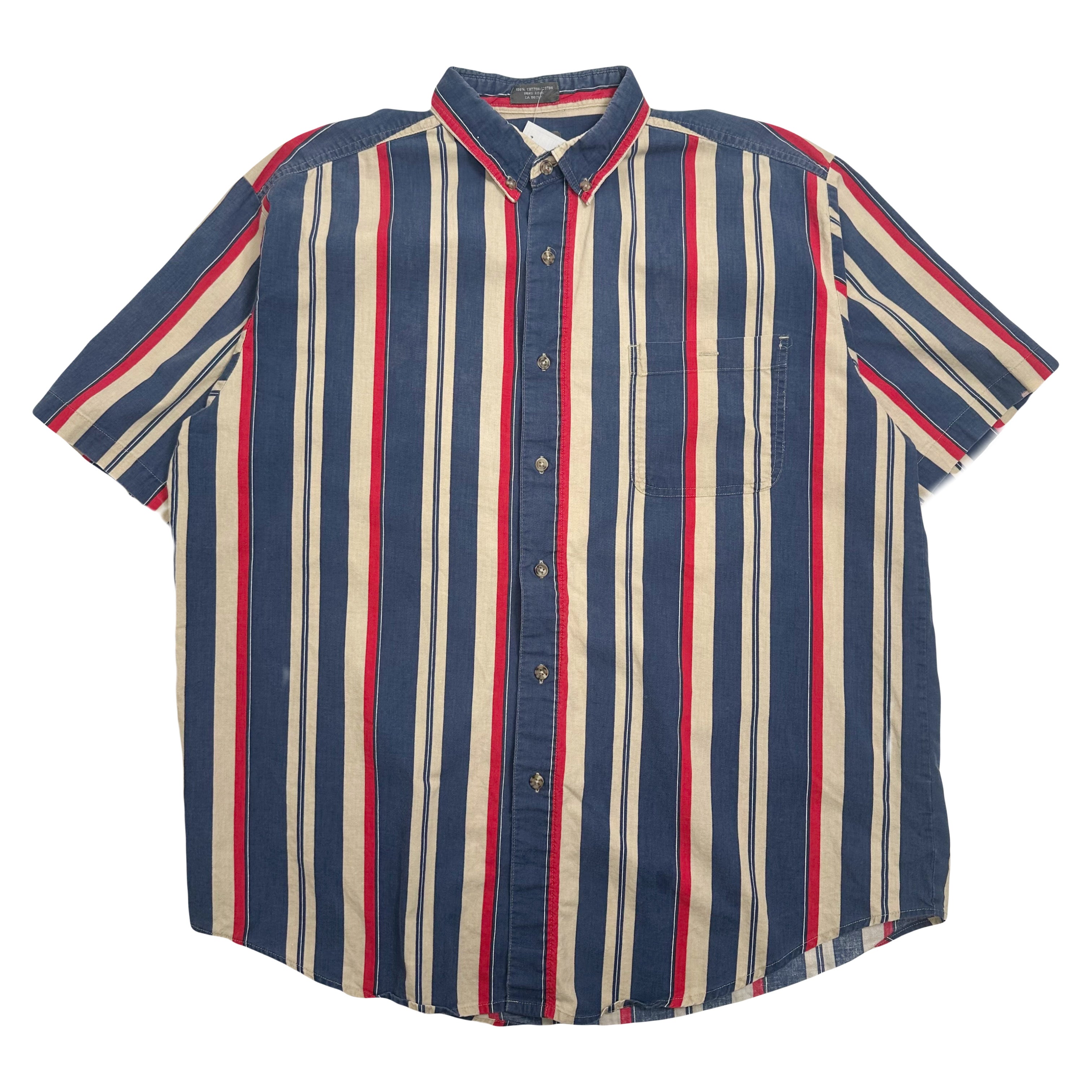 Vintage Riley Striped Short Sleeve Button Up Shirt L