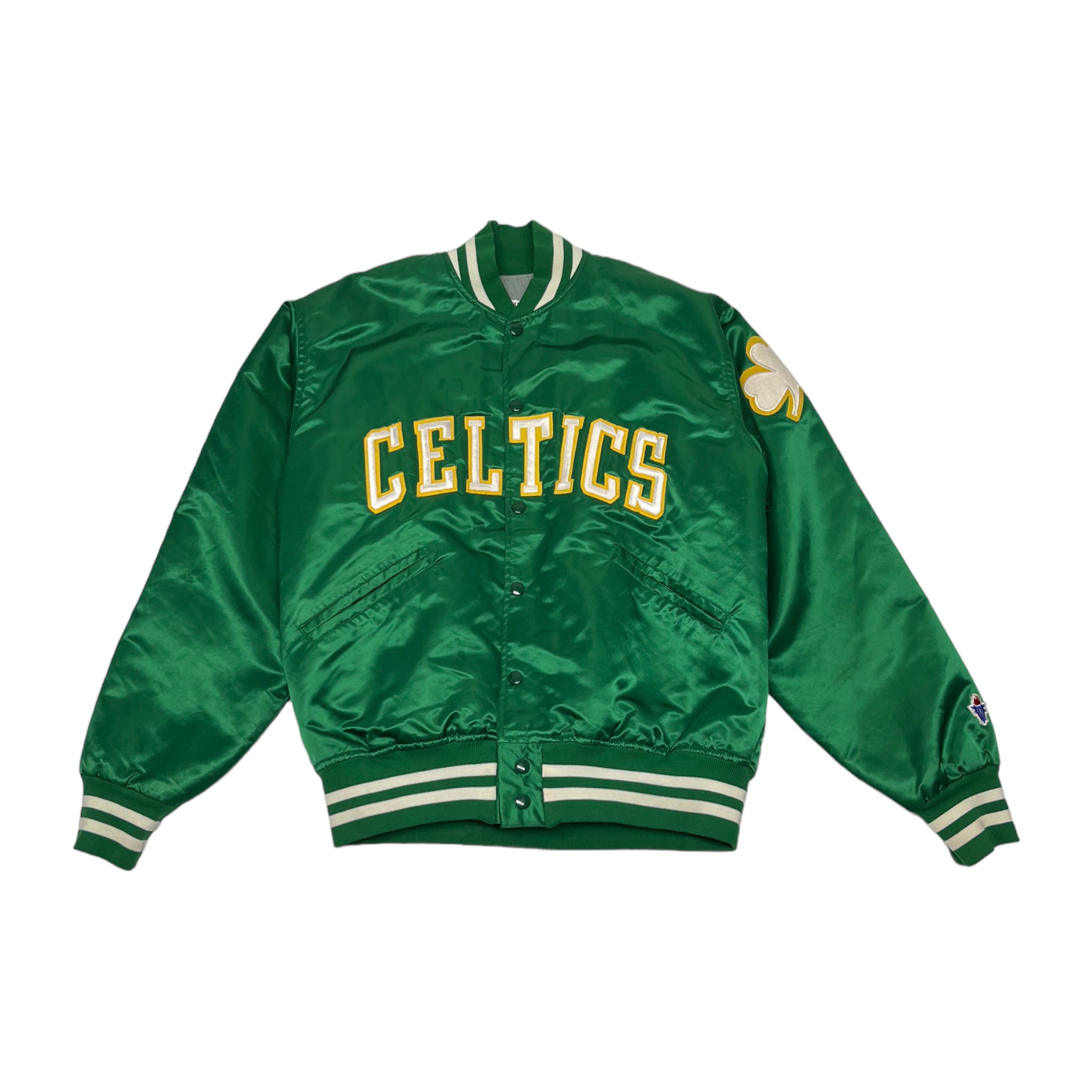 90's Boston Celtics Satin Bomber Jacket L