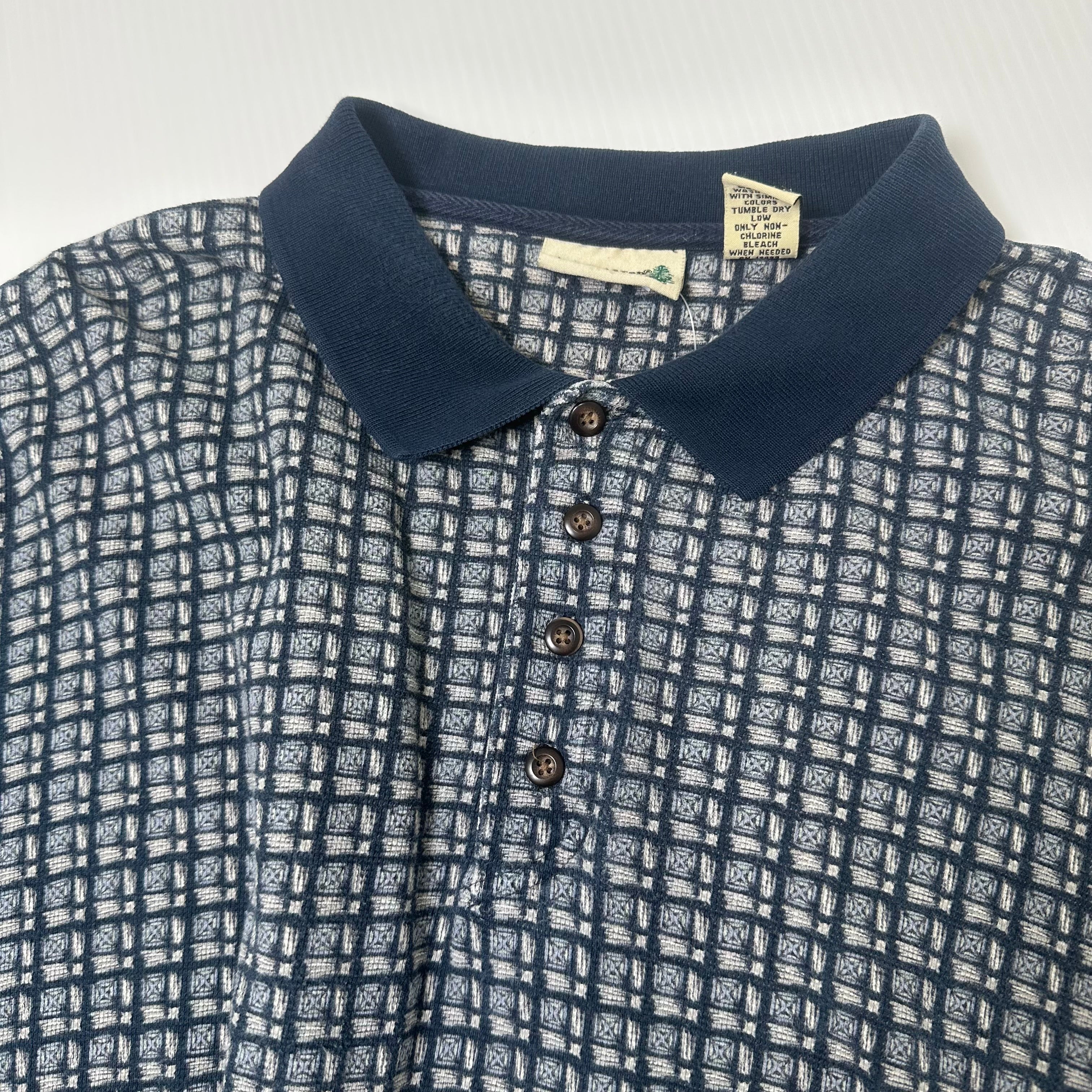 Vintage Fieldmaster Plaid Pattern Polo Shirt XL