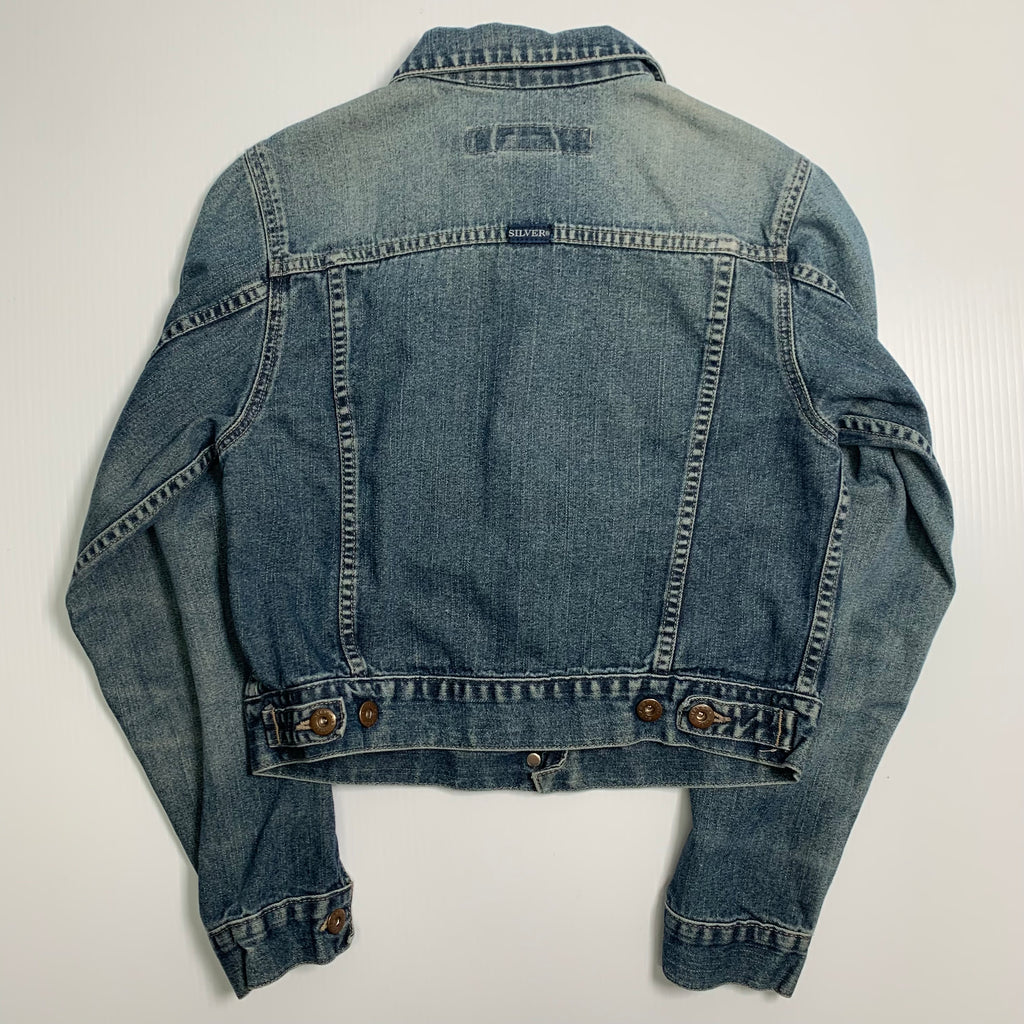 Vintage Silver Jeans Cropped Denim Jacket S
