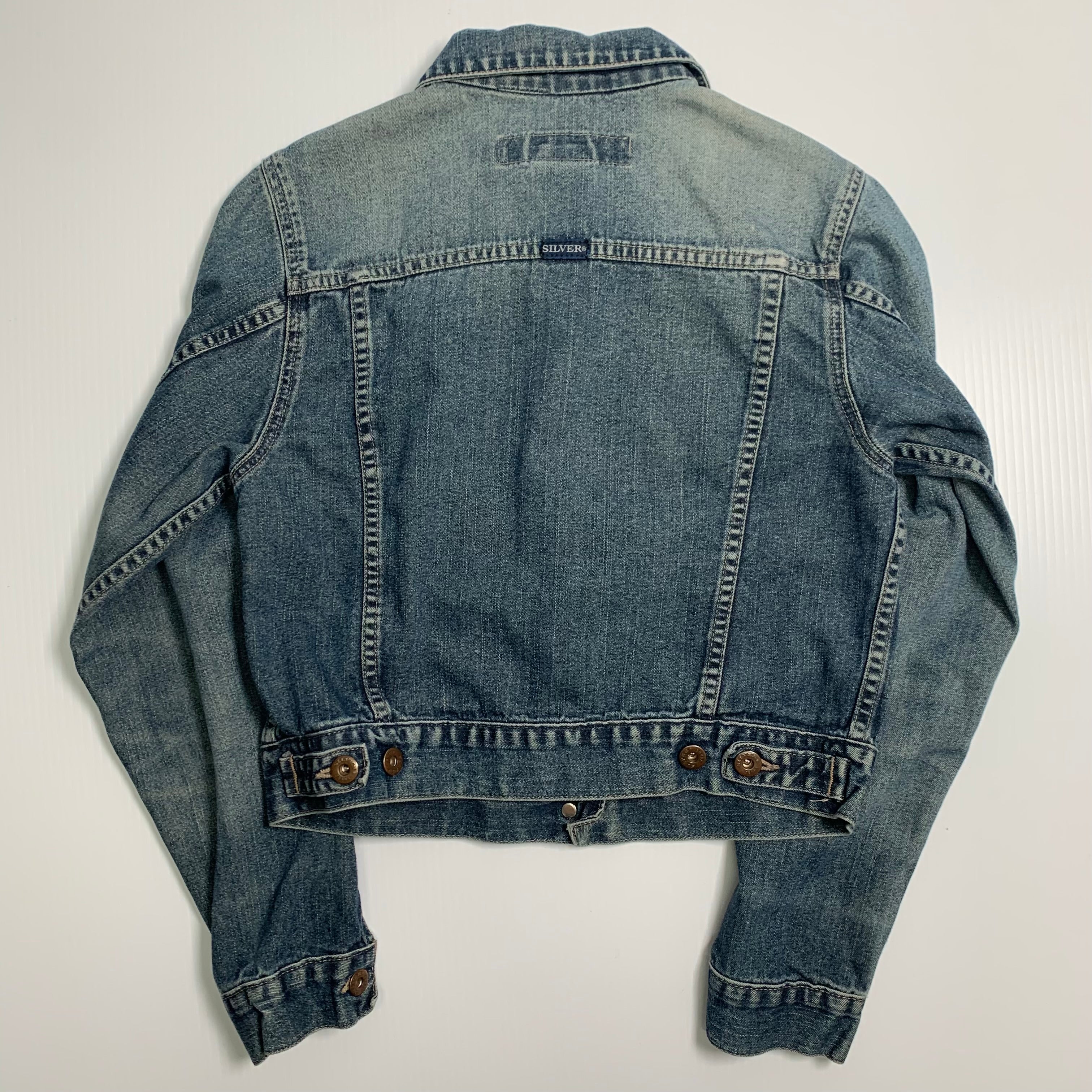 Vintage Silver Jeans Cropped Denim Jacket S