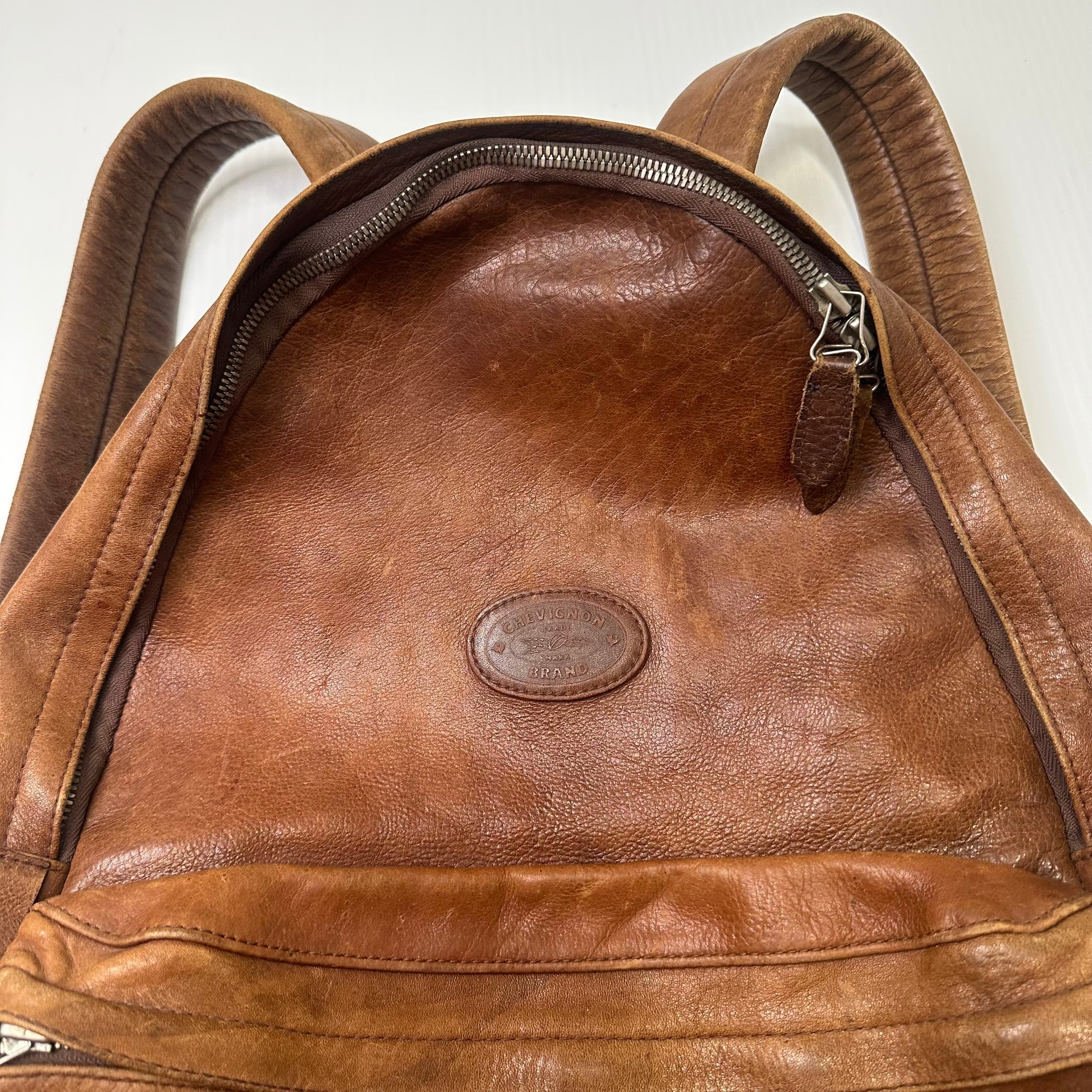 Vintage Chevignon Leather Backpack