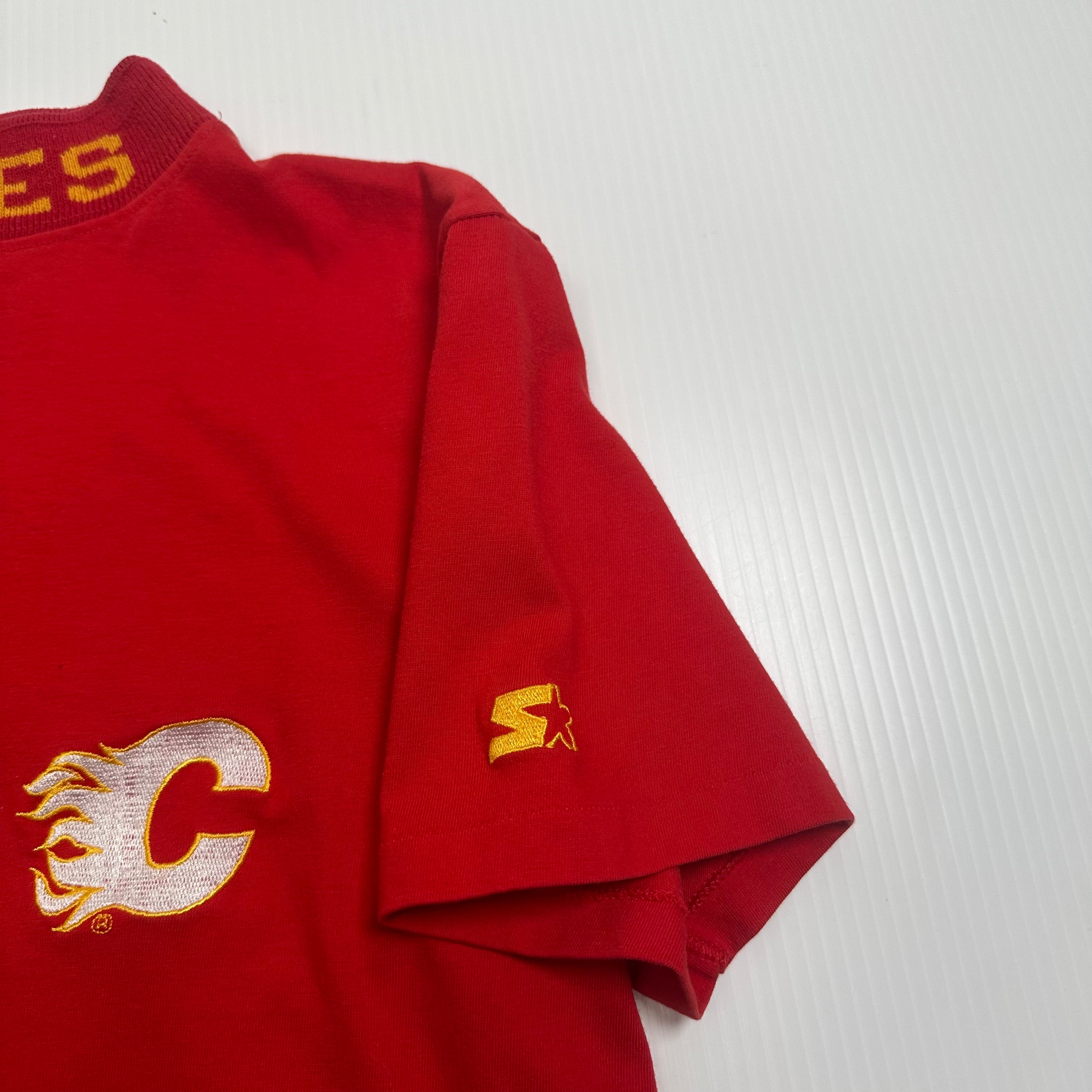 90s Starter NHL Calgary Flames Mini Logo Tee M