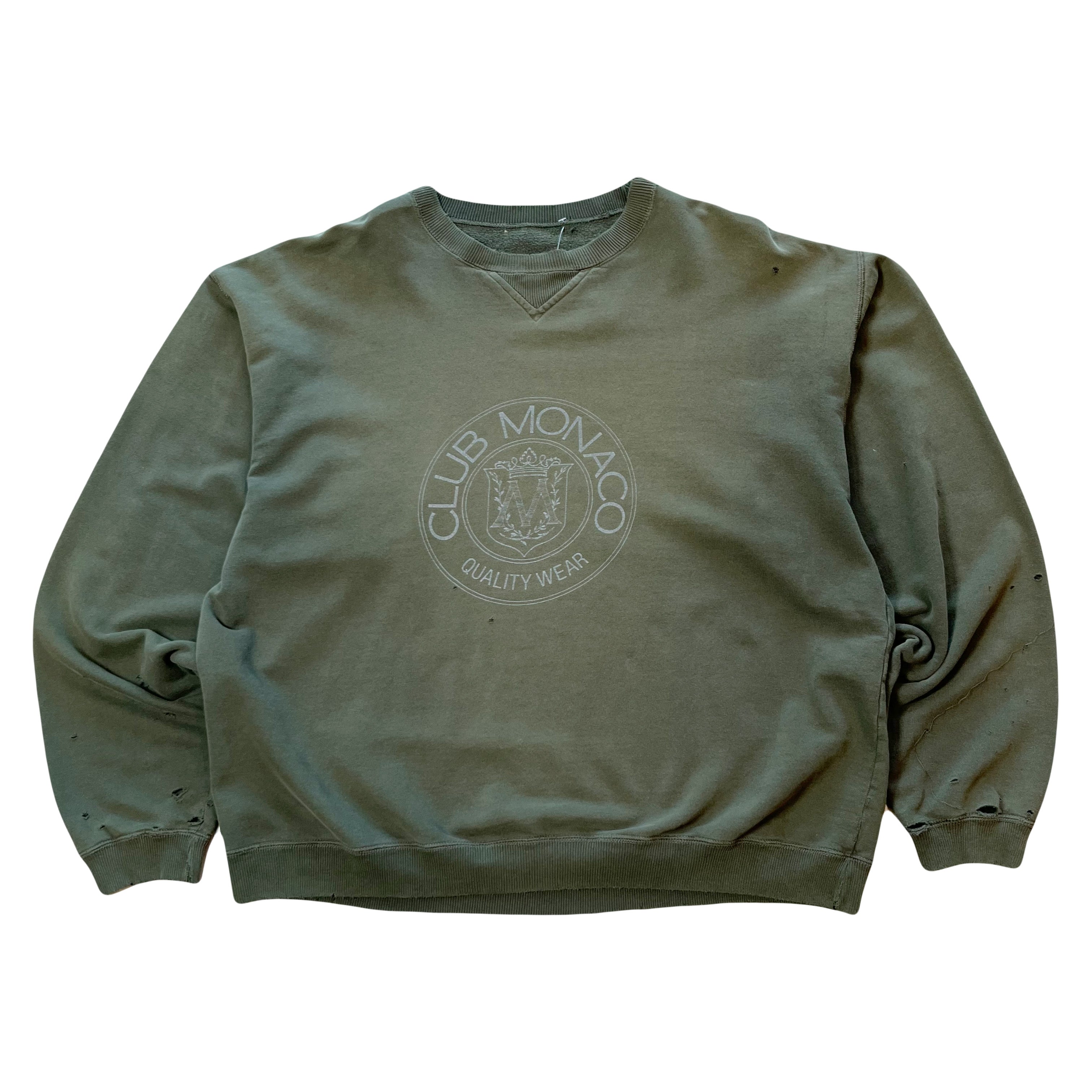 Vintage Club Monaco Distressed Faded Crewneck XL