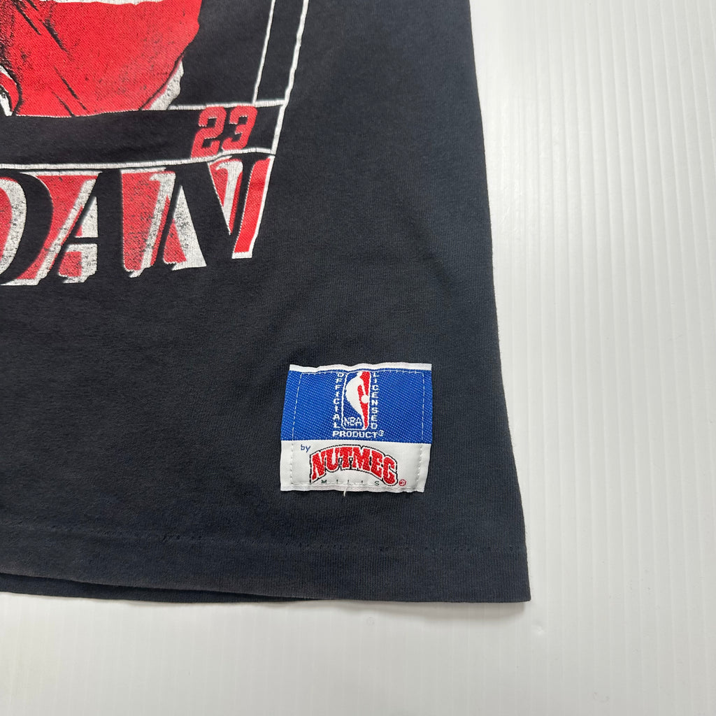 90s Nutmeg Michael Jordan Chicago Bulls Stats Tee M