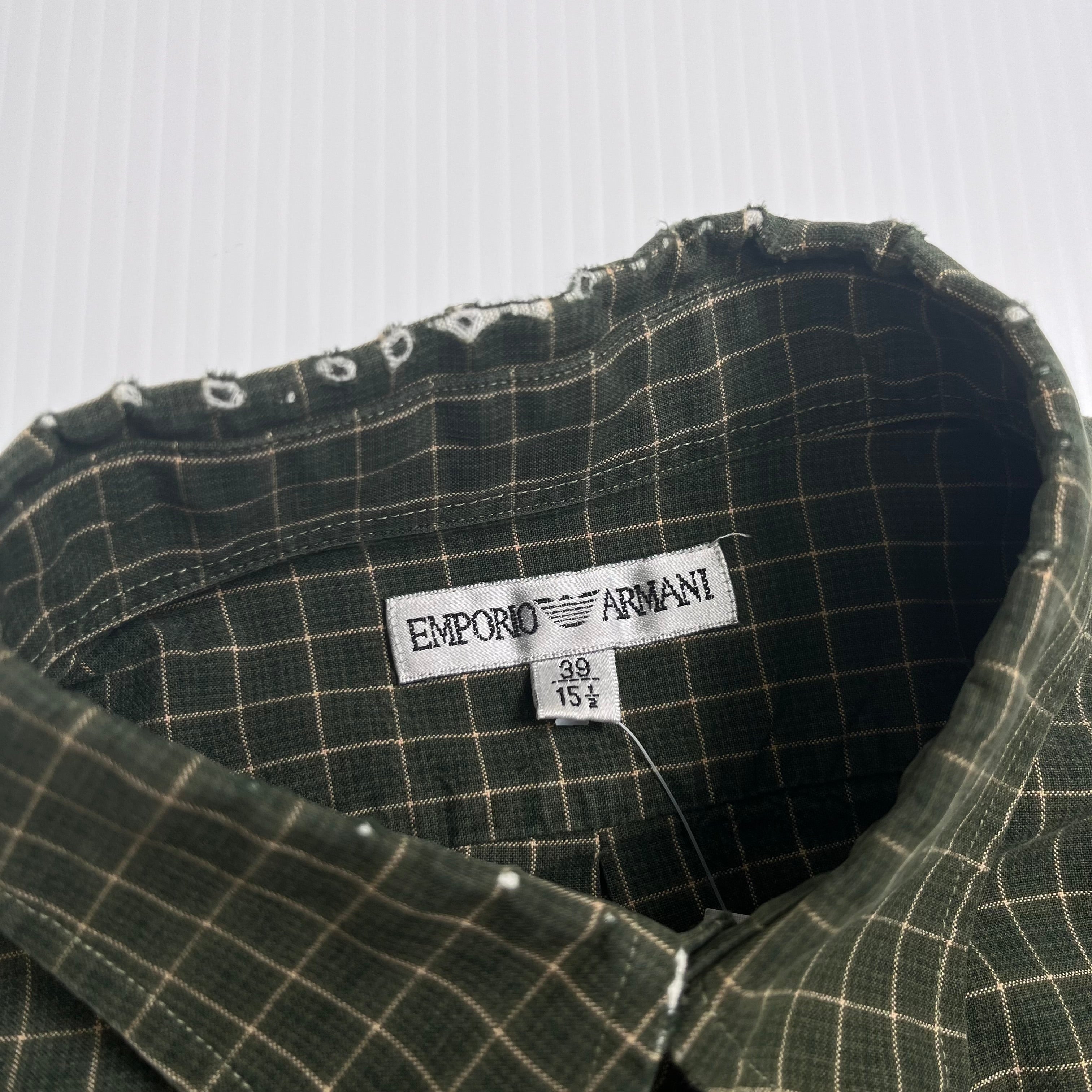 Vintage Emporio Armani Plaid Button Up Shirt M