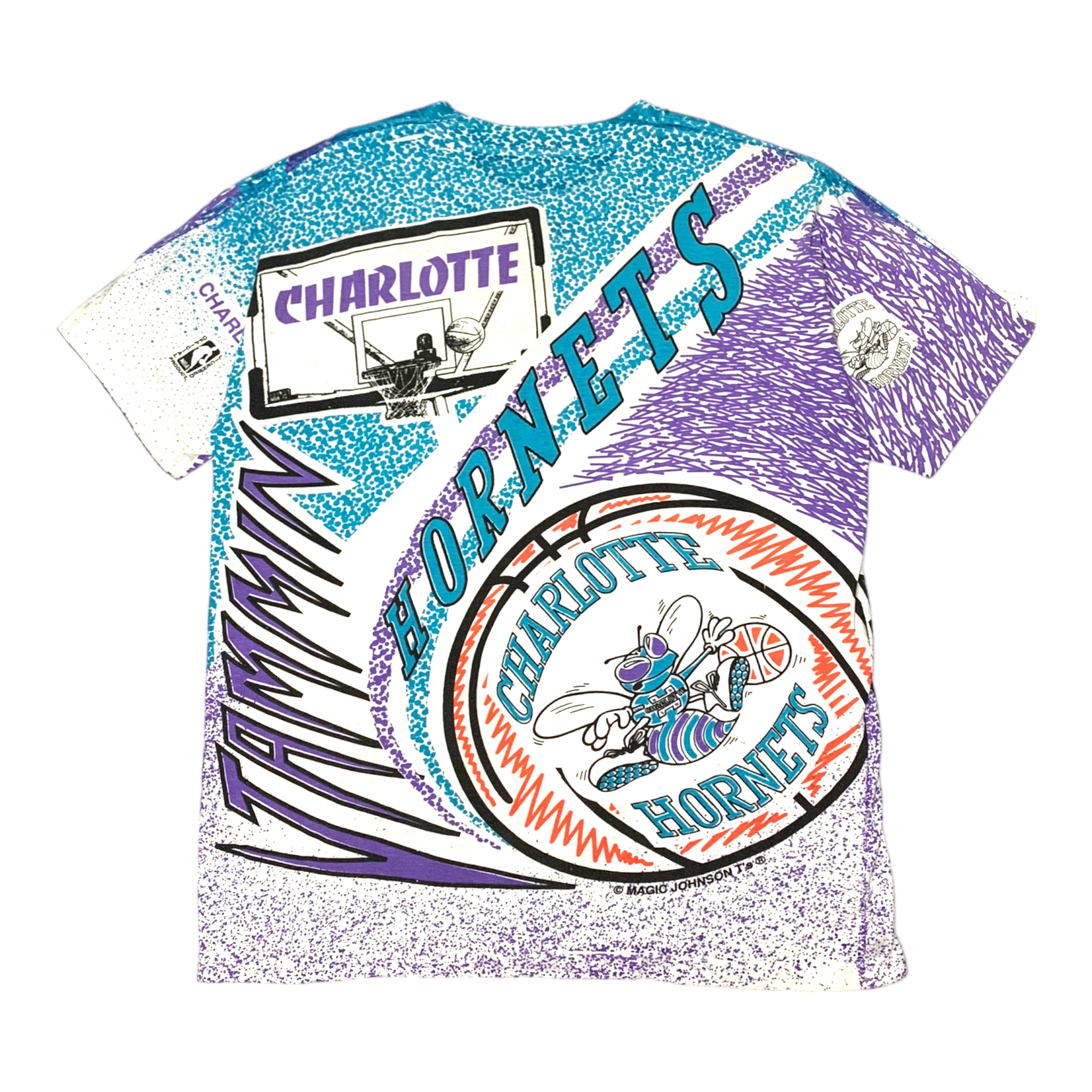 90's Charlotte Hornets AOP Tee L