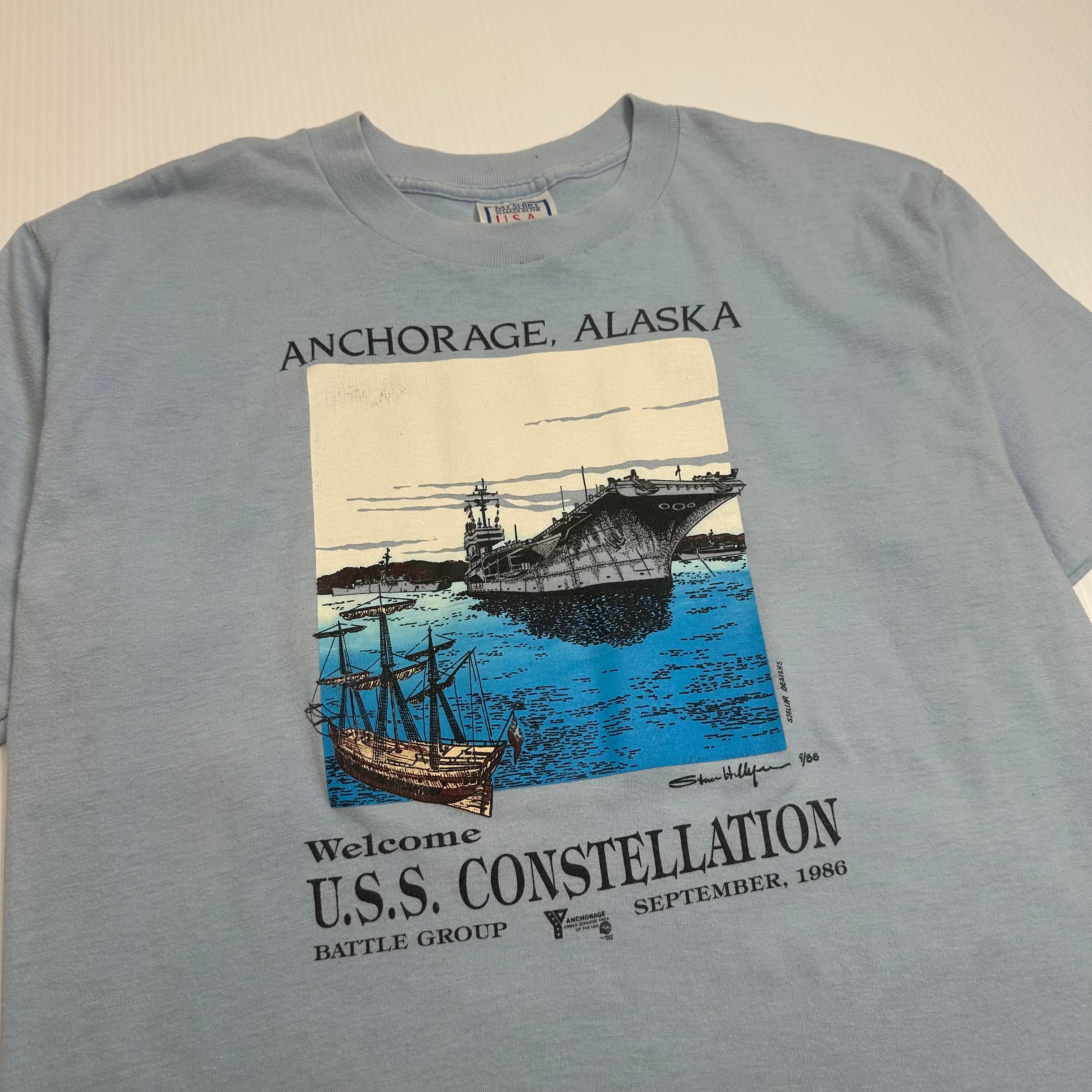 1986 Anchorage Alaska U.S.S. Constellation Tee XL