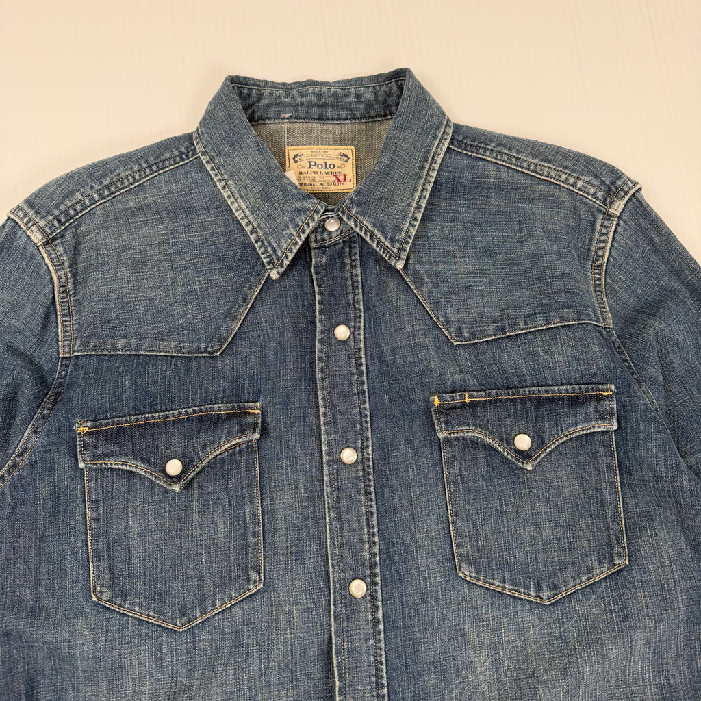 Polo Ralph Lauren Denim Western Button Up Shirt XL