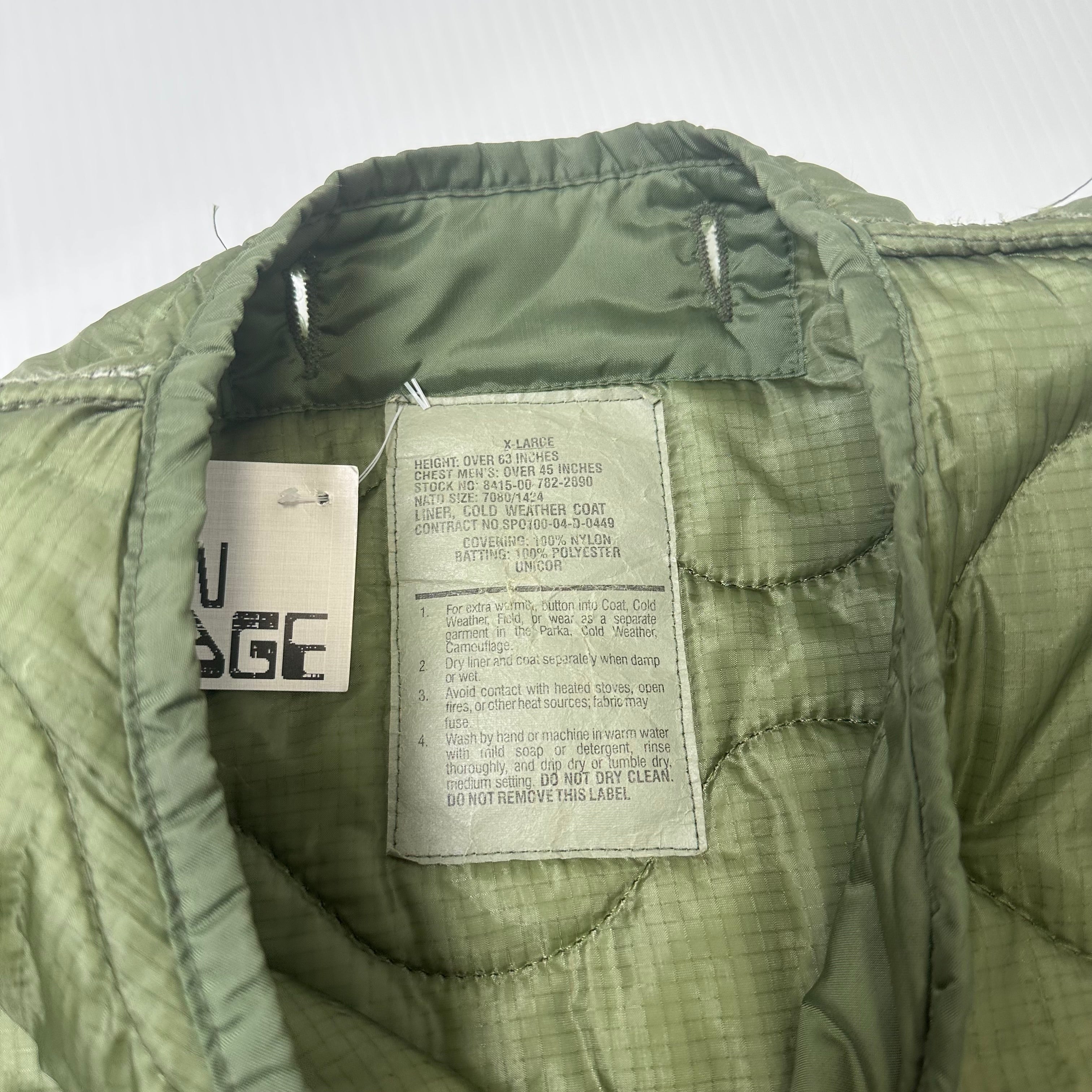 Vintage Quilted Military Liner Light Jacket XL