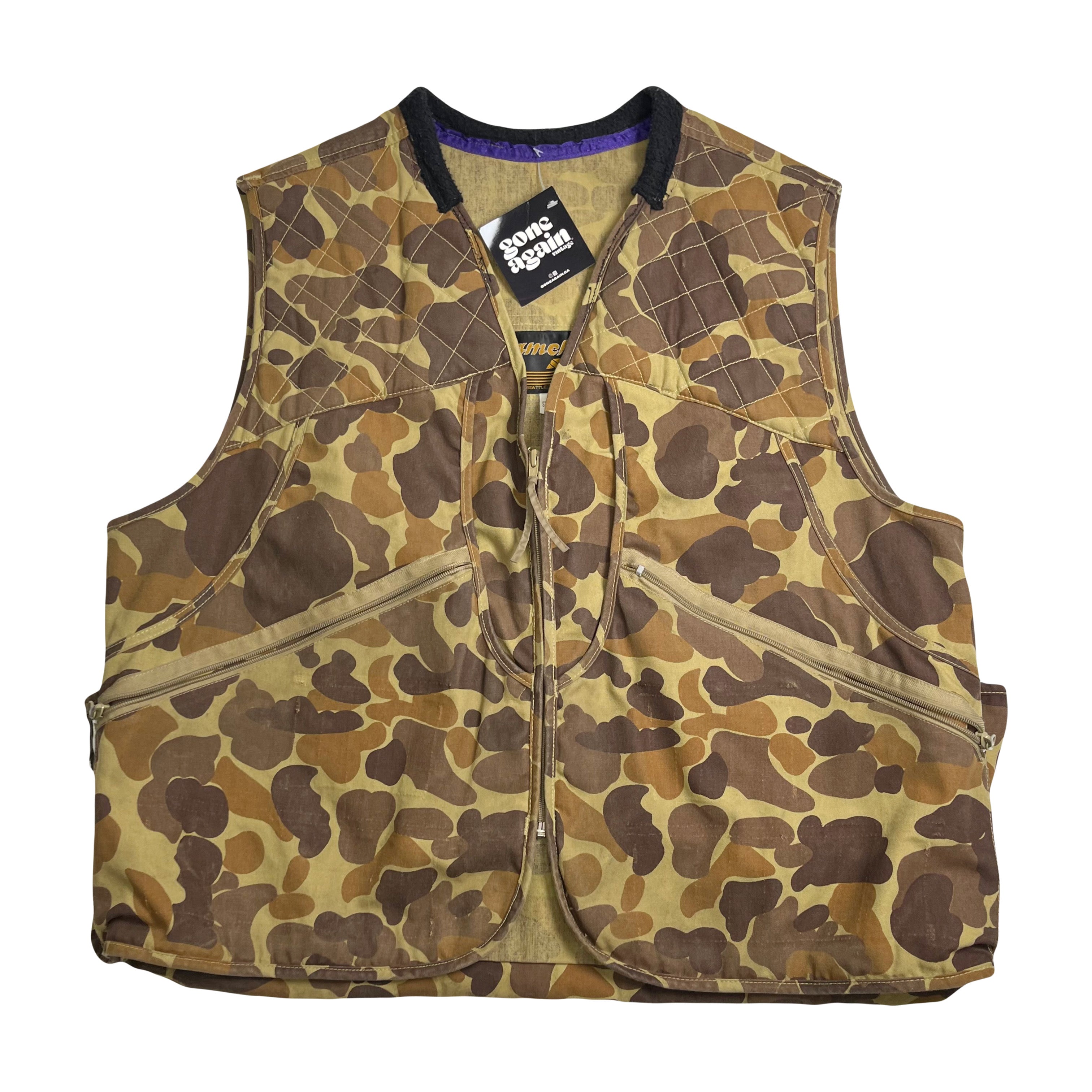 Vintage GameHide Duck Camo Canvas Utility Vest L