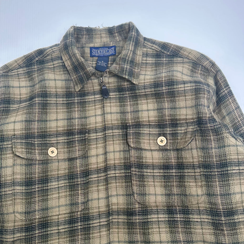 Vintage Shaver Lake Full-Zip Plaid Light Flannel Jacket M