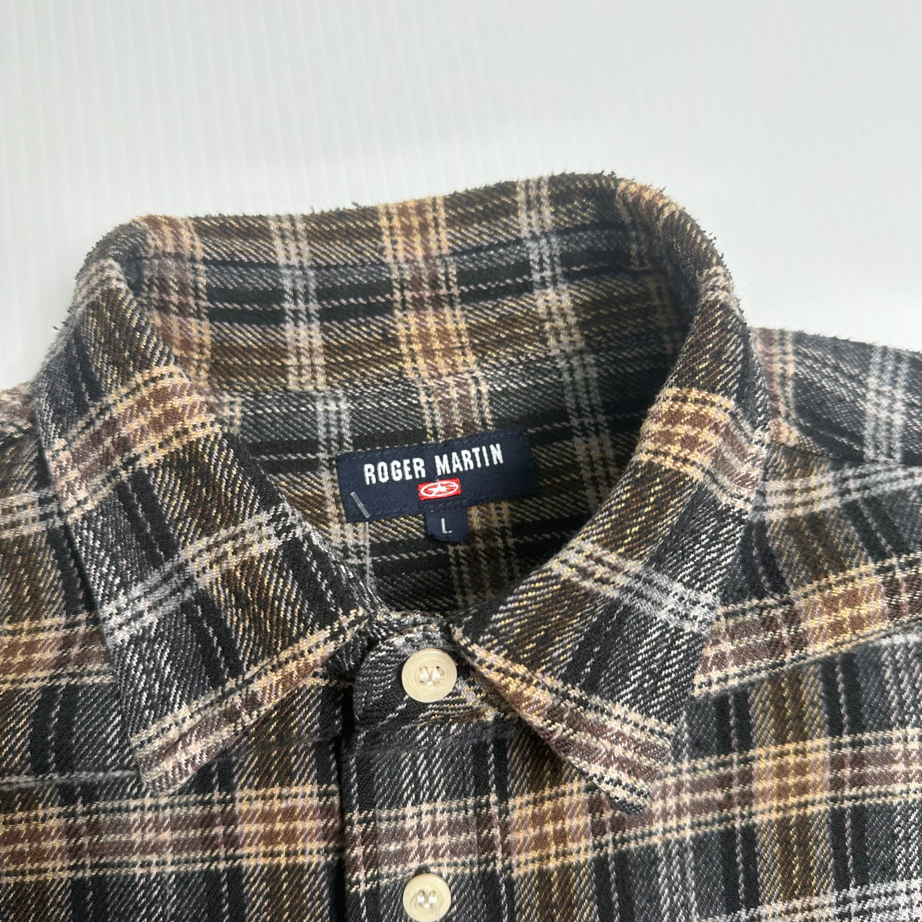 Roger Martin Plaid Flannel Shirt L