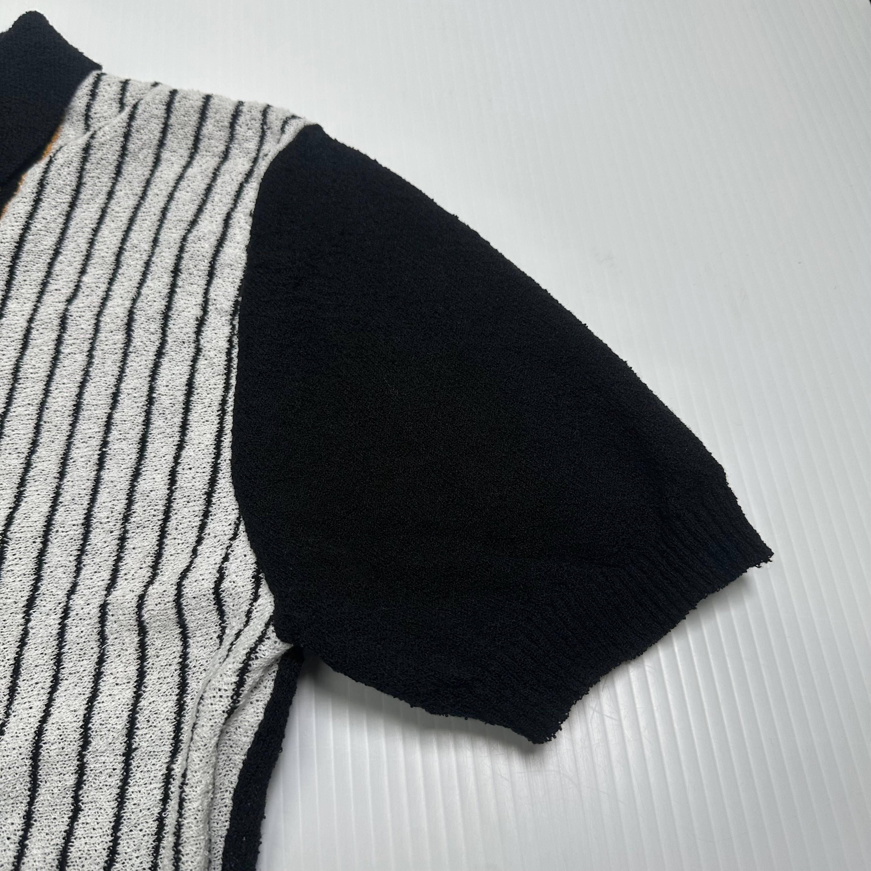 Stüssy Striped Knit Short Sleeve Button Up XL