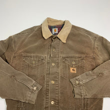 Load image into Gallery viewer, Carhartt Brown Blanket Lined Trucker Jacket M
