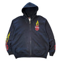 Vintage Harley Davidson Quebec Flames Zip Hoodie L