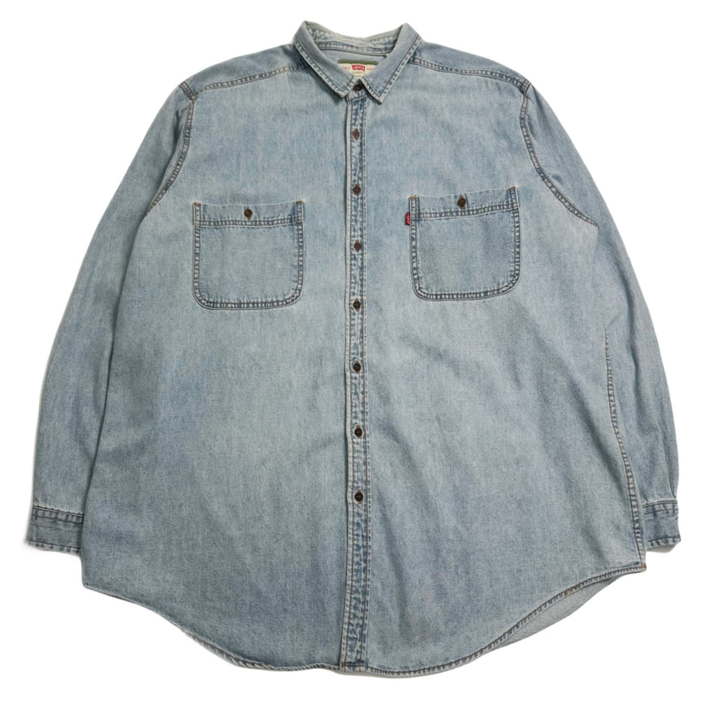 Vintage Levi's Light Wash Faded Denim Button-Up XXL