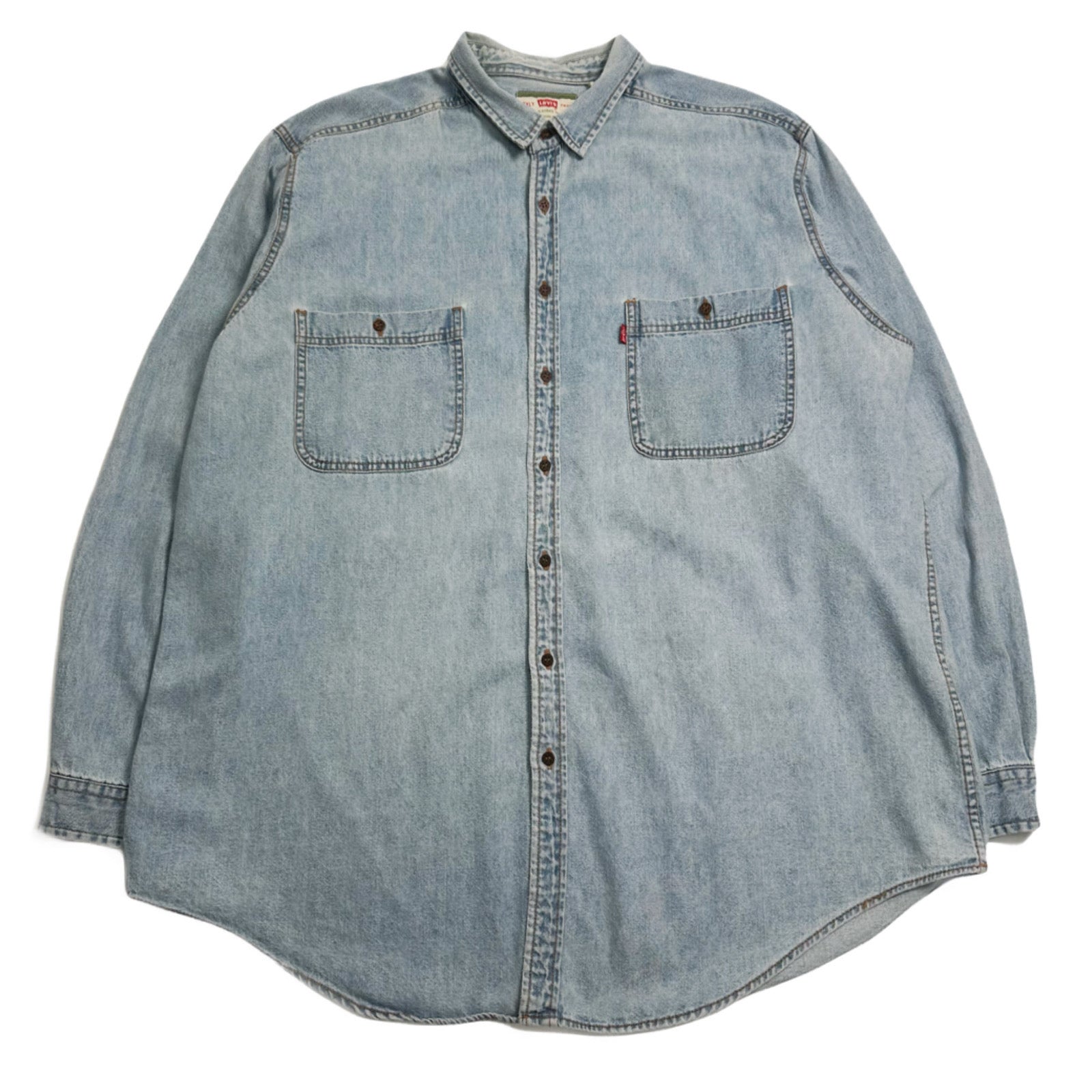 Vintage Levi's Light Wash Faded Denim Button-Up XXL