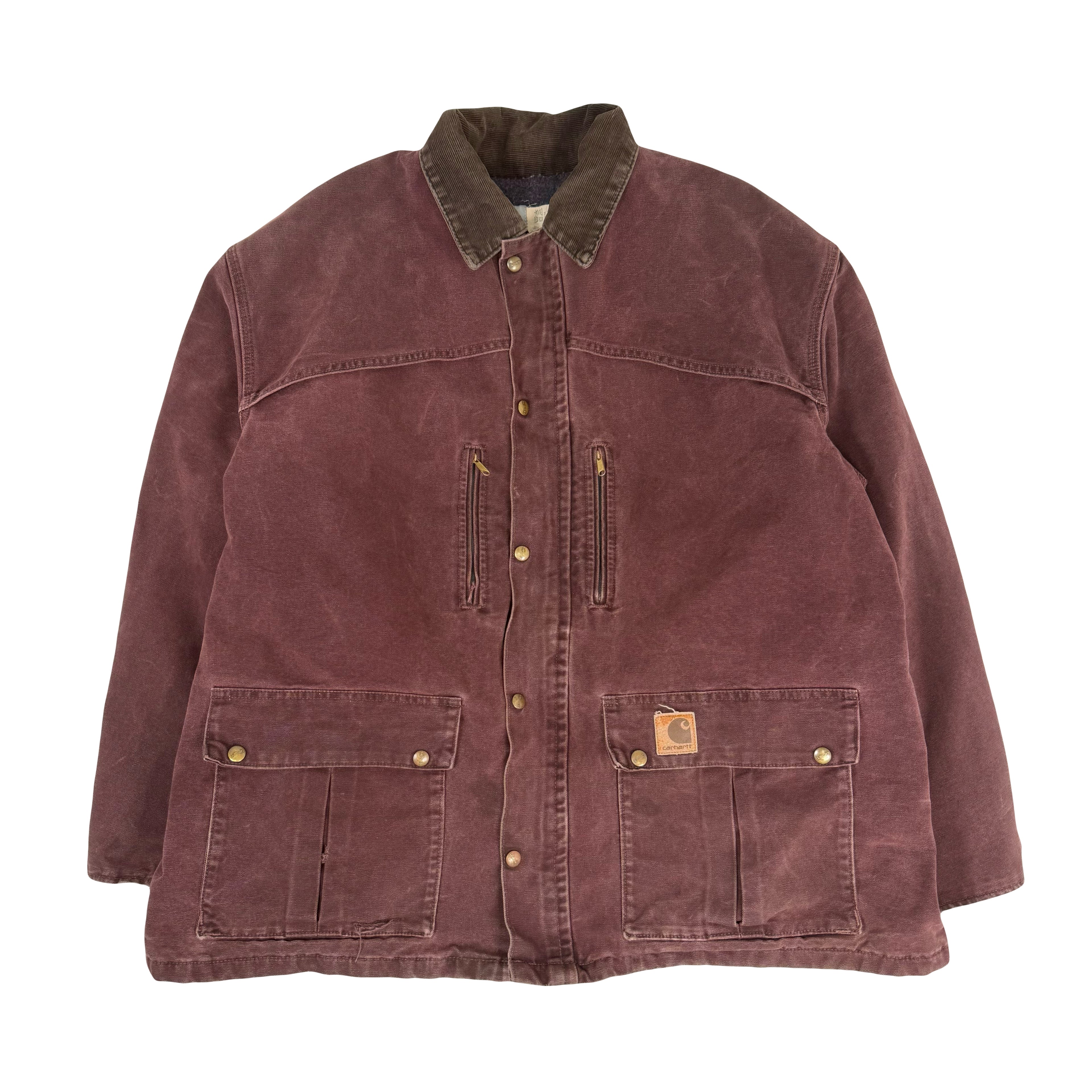 Vintage Carhartt Full Zip Blanket Lined Chore Jacket XXL