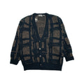 Vintage Patterned Knit Cardigan Sweater M