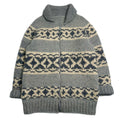 Vintage Cowichan Knit Pattern Sweater L