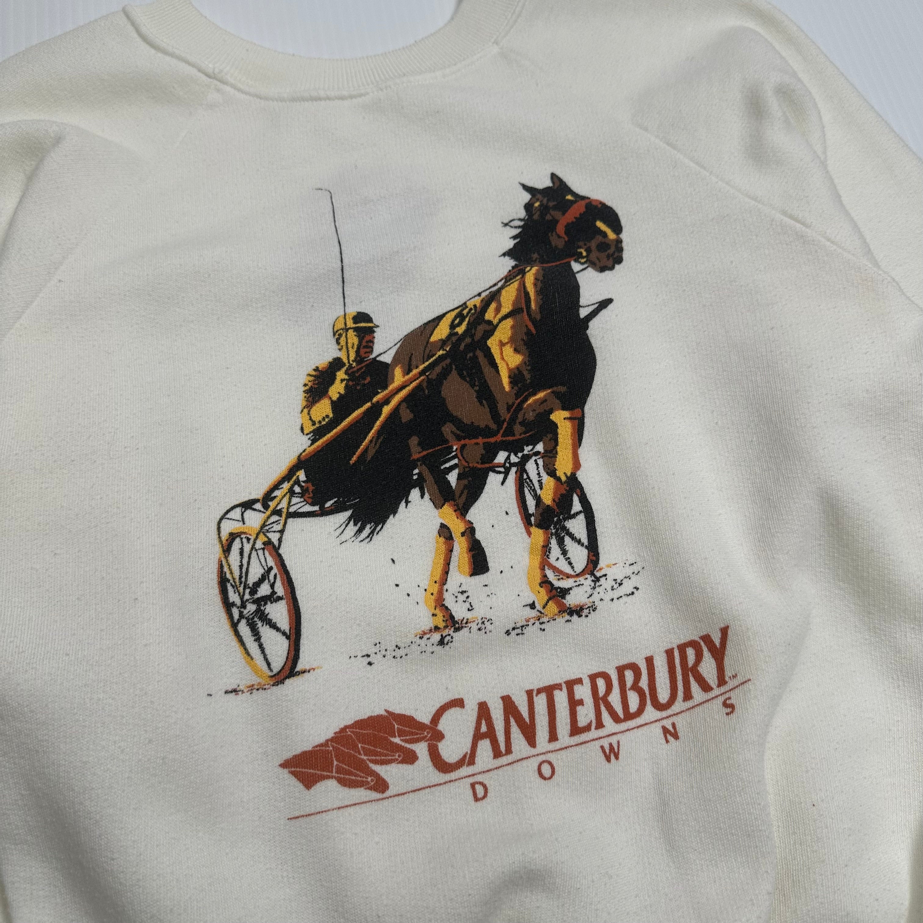 Vintage Canterbury Downs Horse Racing Crewneck XS