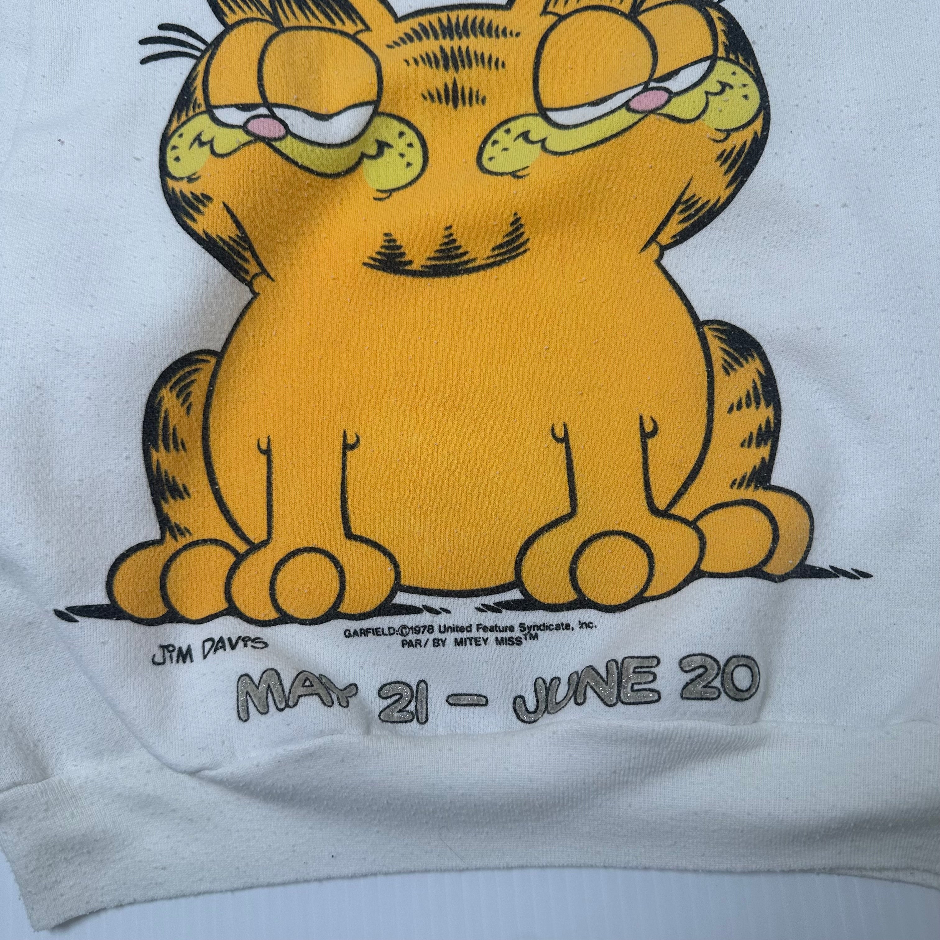 Vintage Garfield Gemini Star Sign Graphic Crewneck XS