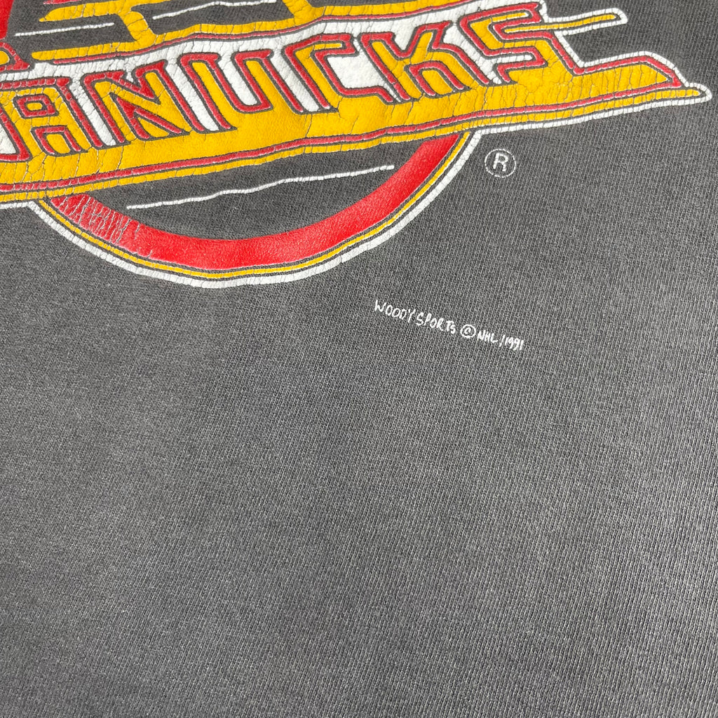 1991 Woody Sports Vancouver Canucks NHL Graphic Tee L