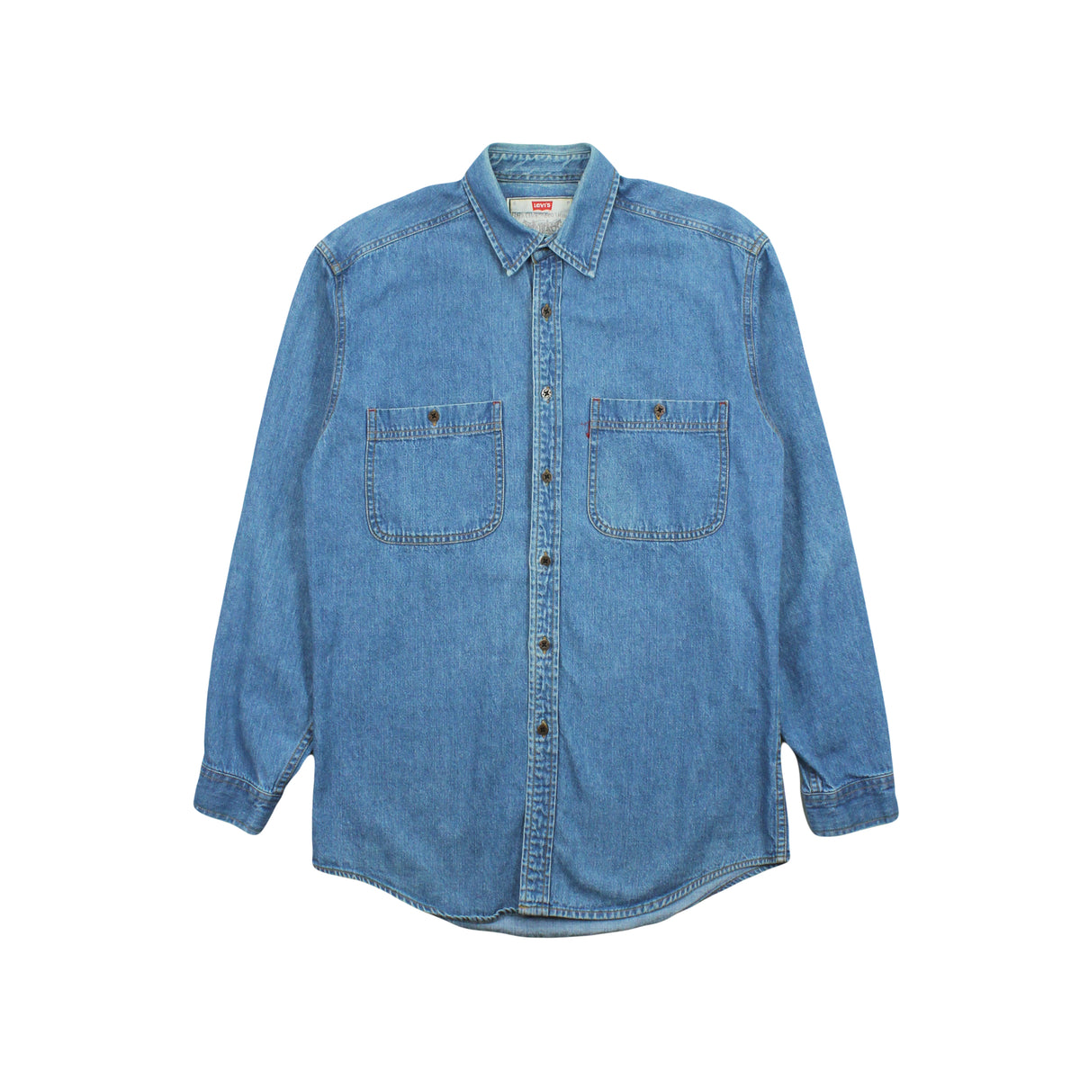 Vintage Levi's Medium Wash Denim Button Up Shirt S