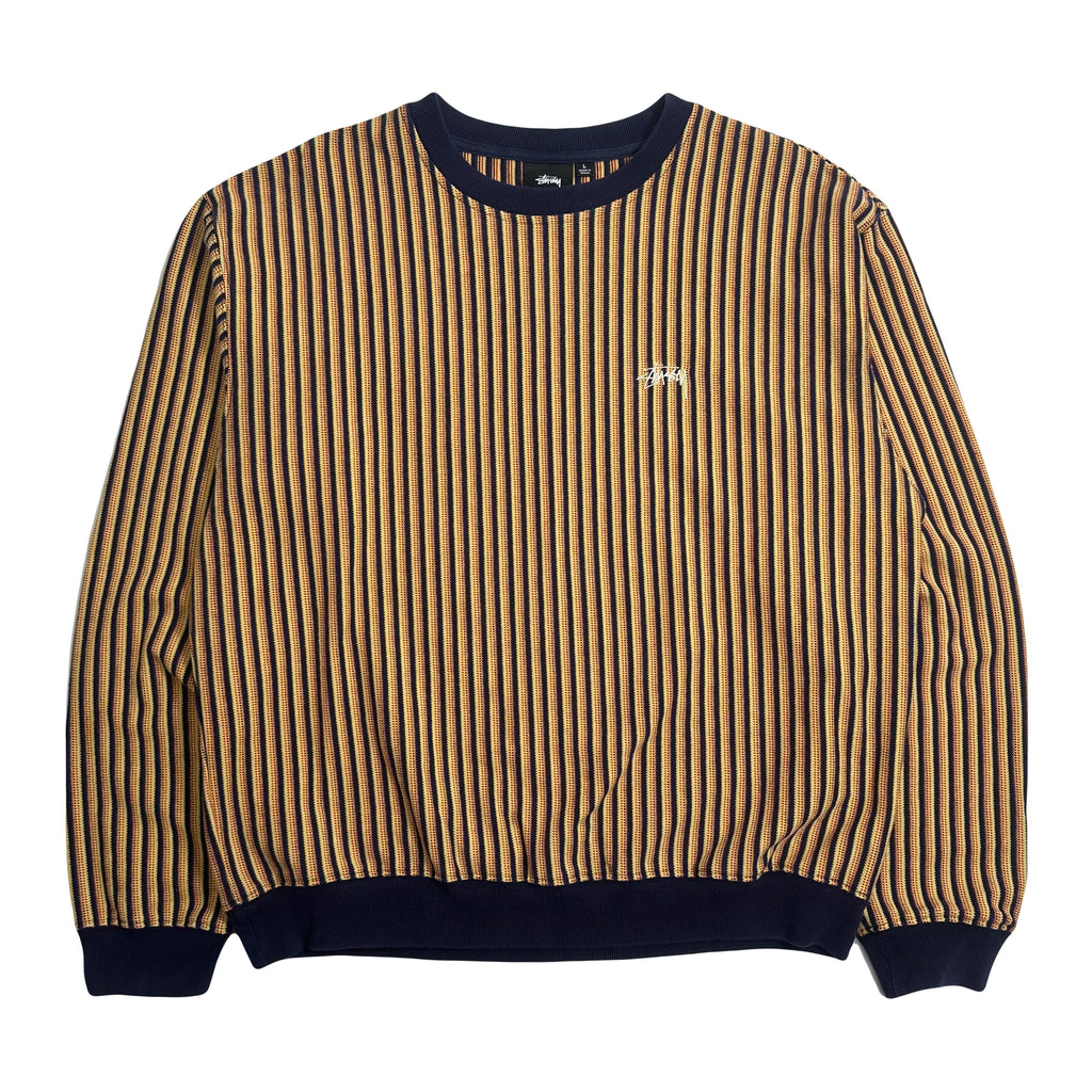 Stüssy Heavyweight Striped Crewneck L