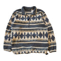 Vintage Pattern 1/4 Zip Fleece Pullover XL