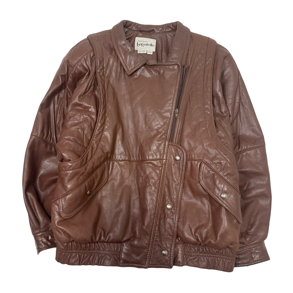 Vintage Bagatelle Leather Bomber Jacket M