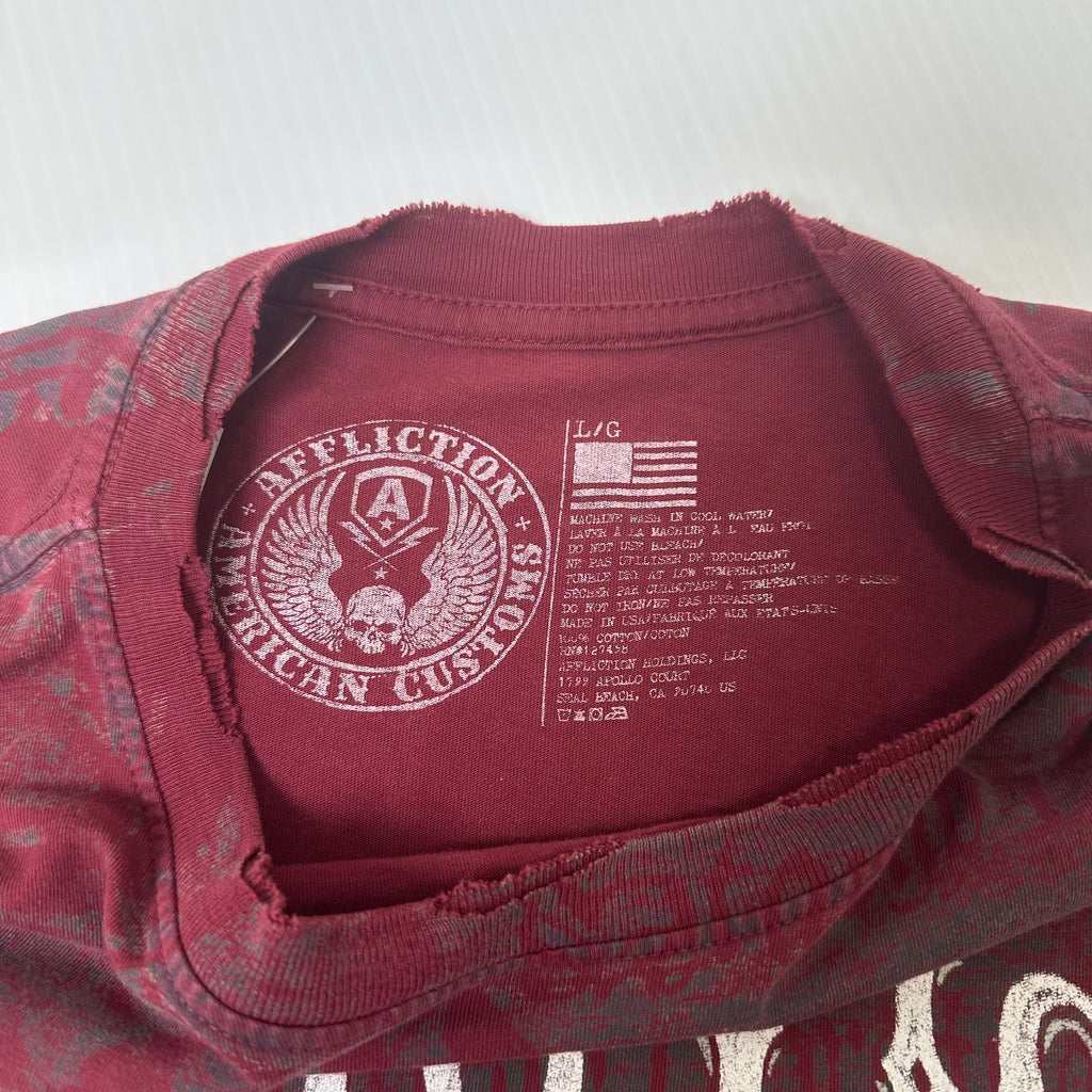 Y2K Affliction Live Fast Eagle Graphic Tee L