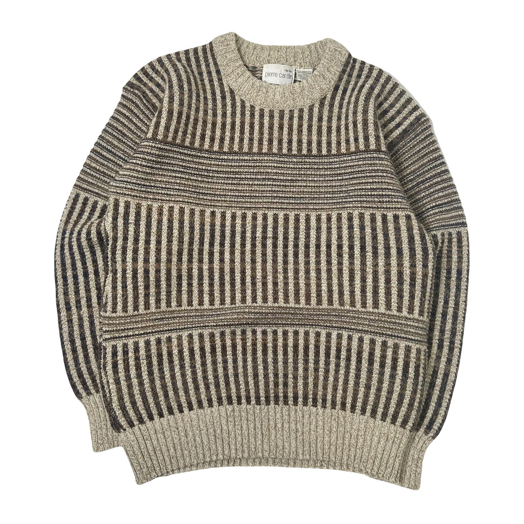 Vintage Pierre Cardin Line Pattern Knit Sweater M