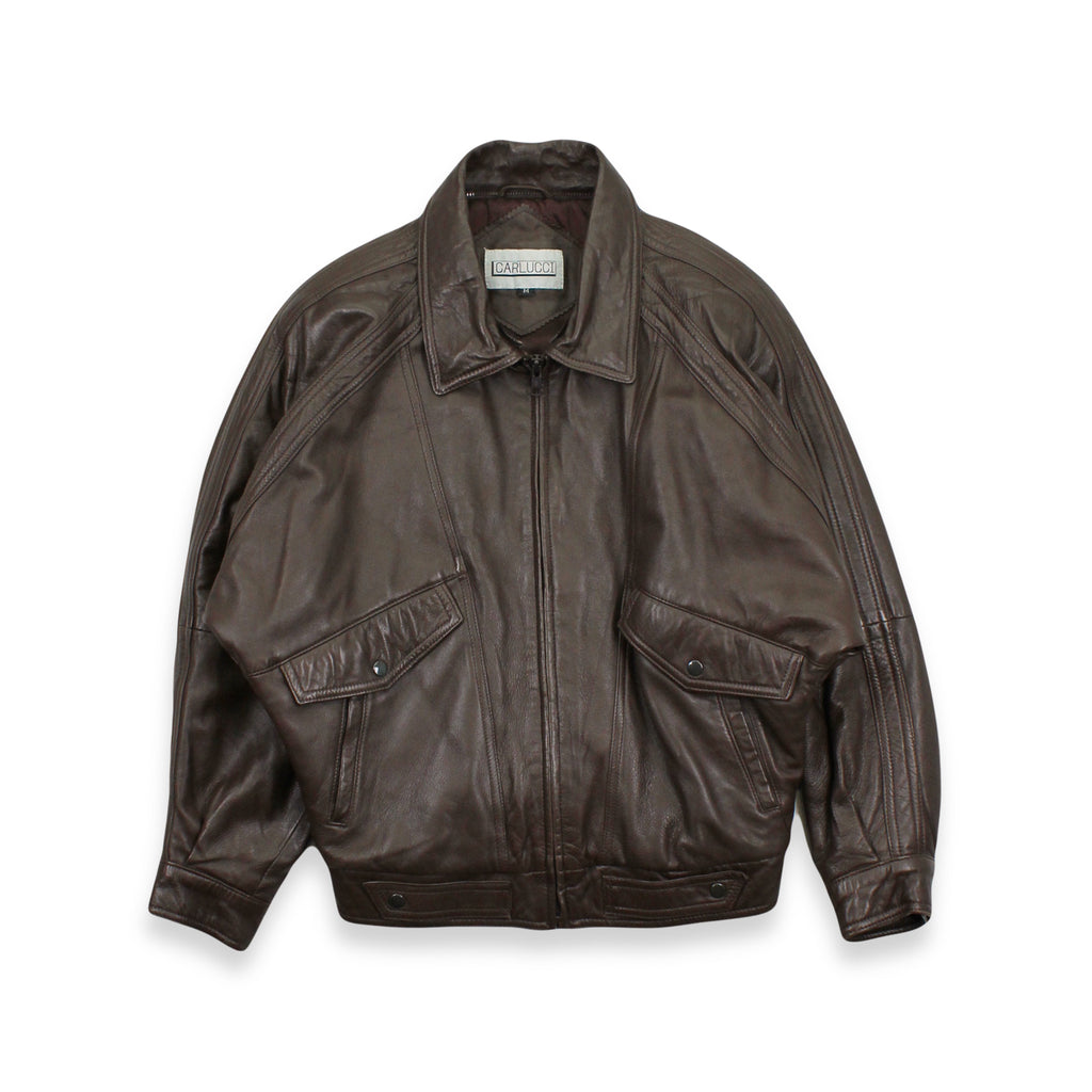Vintage Carlucci Leather Bomber Jacket Women's M