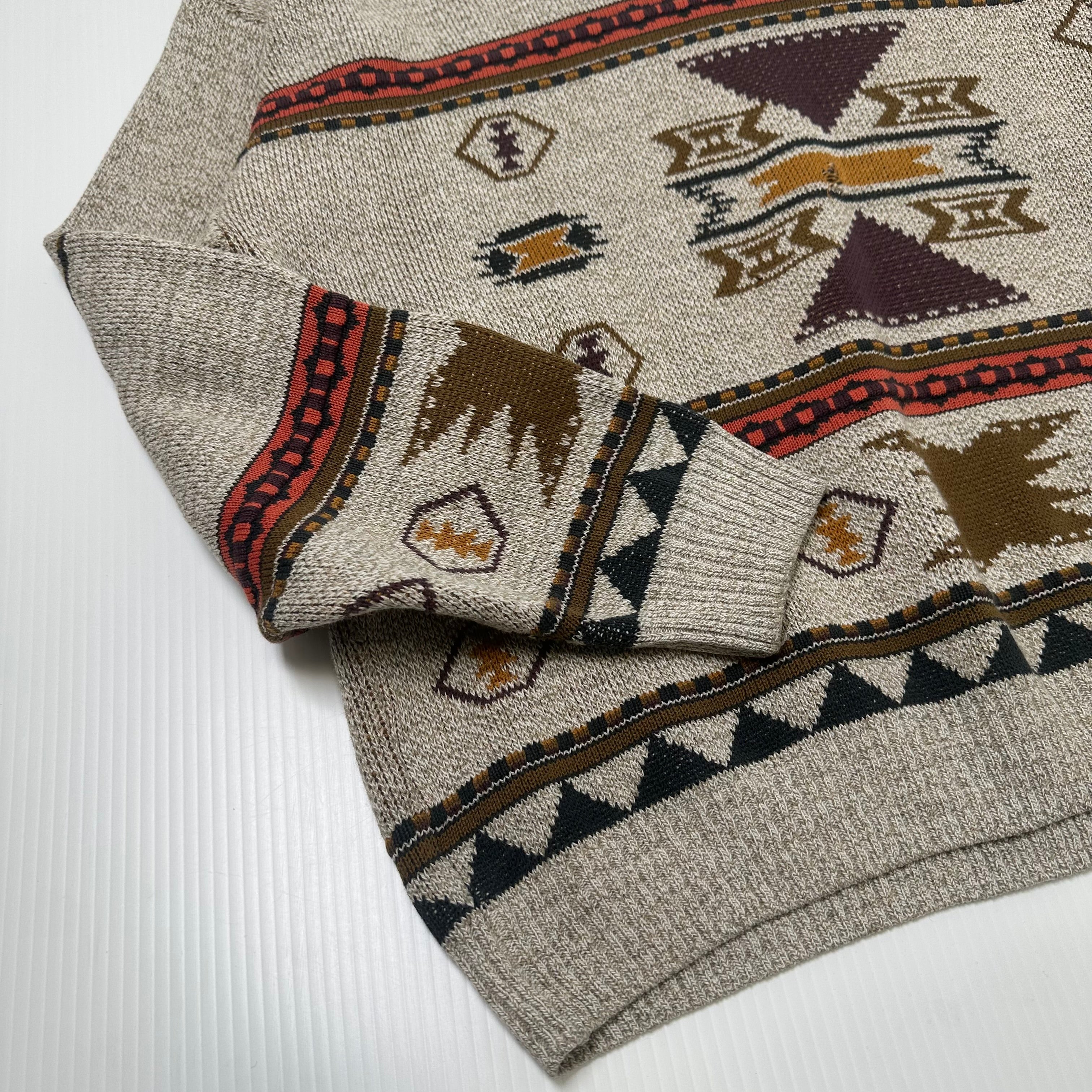 Vintage Hyde Park Aztec Pattern Knit Sweater L