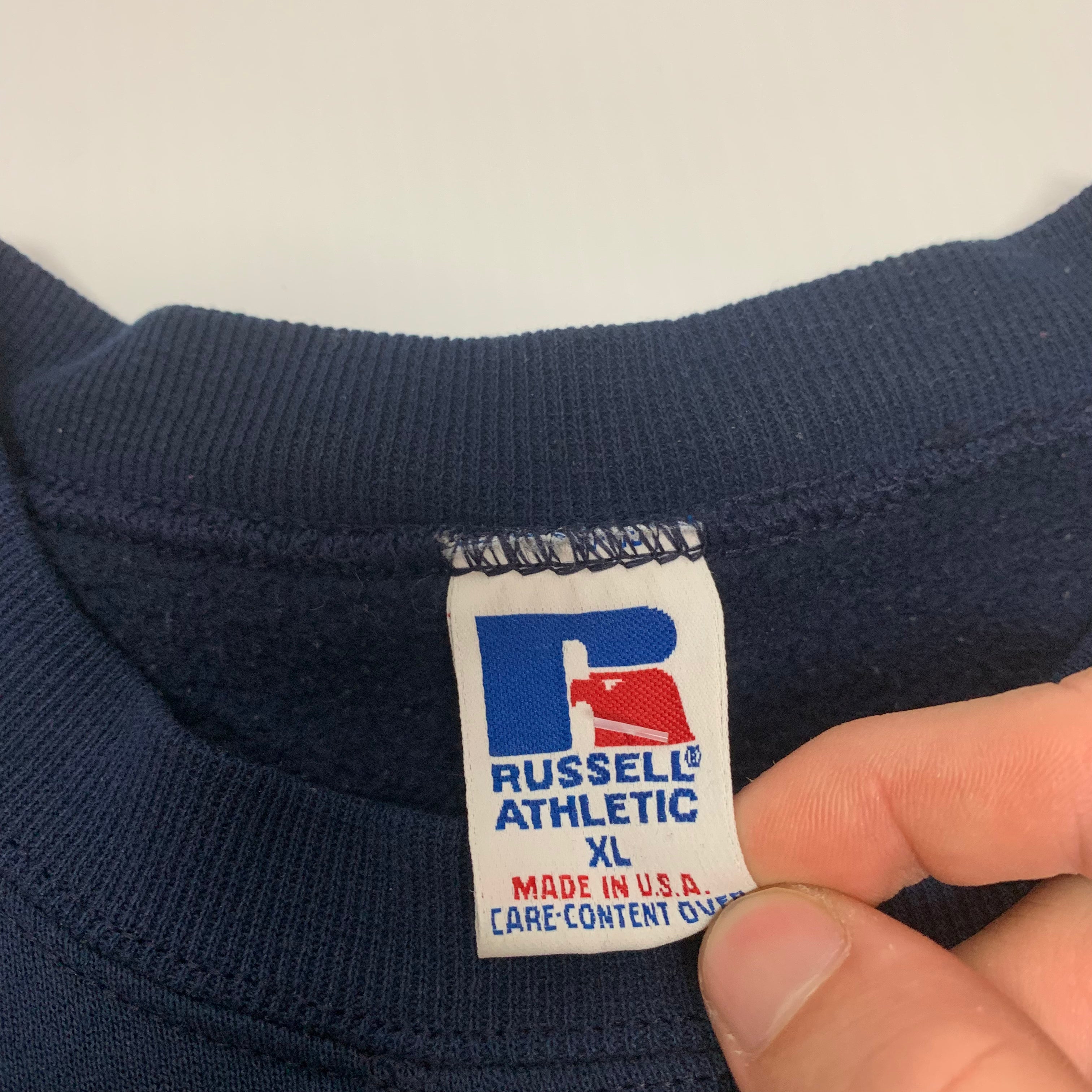 Y2K Russell Athletic Navy Crewneck XL