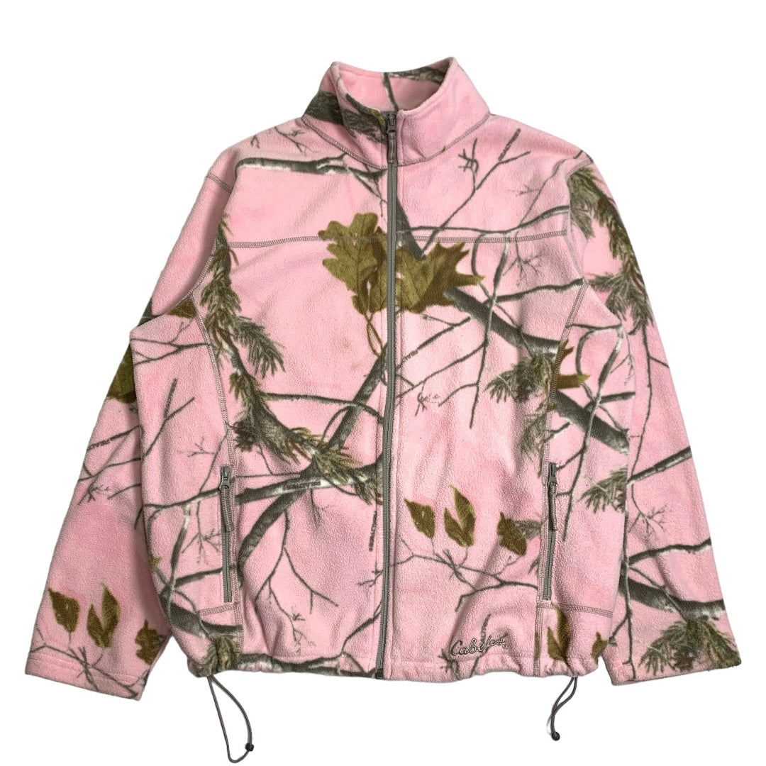 Cabela's Pink Real Tree Full Zip Fleece Women's XL