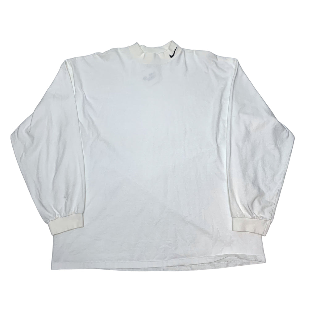 90’s White Nike Mockneck LS XXL