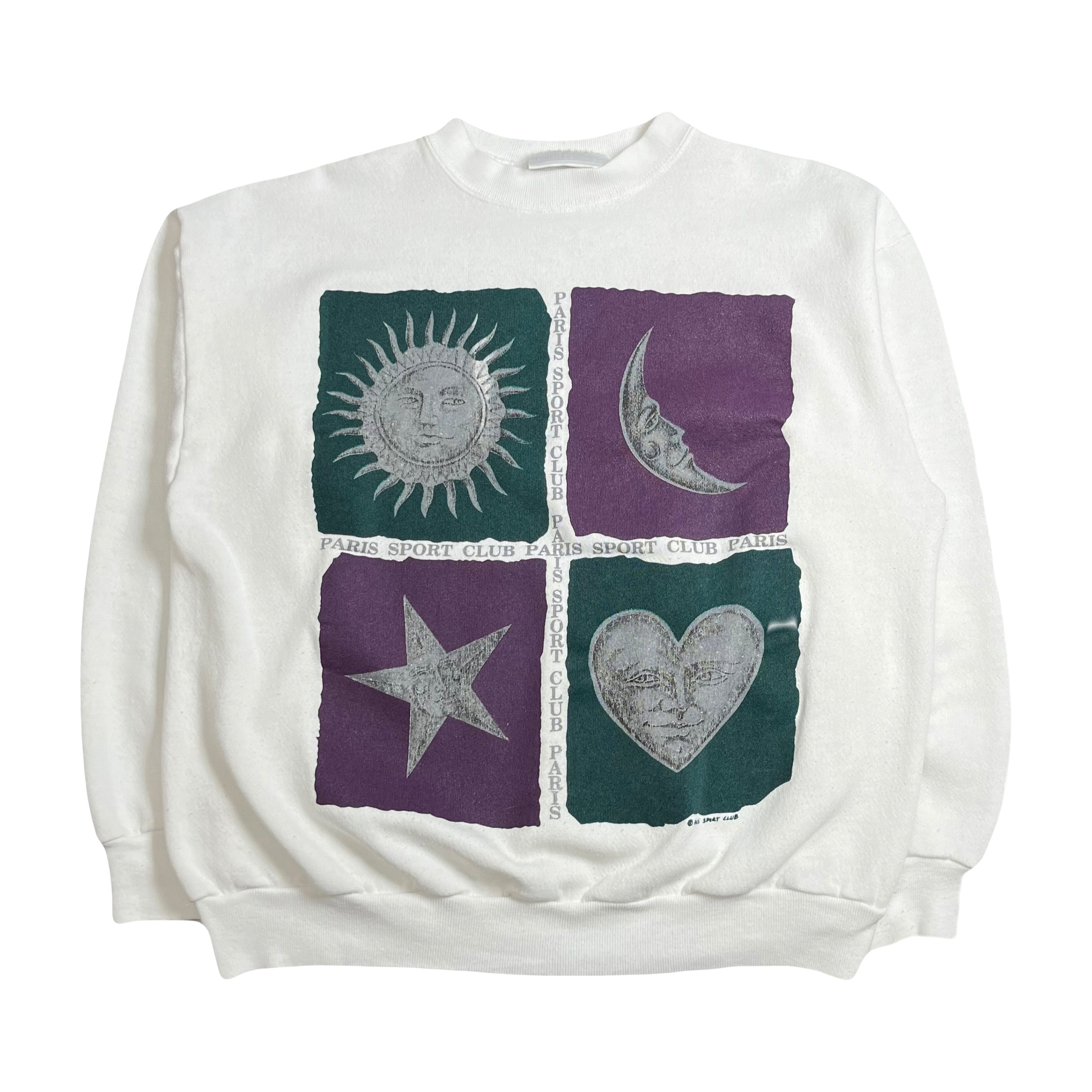 Vintage Paris Sport Club Sun & Moon Crewneck L