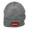 Grey Supreme Rubber Patch Beanie